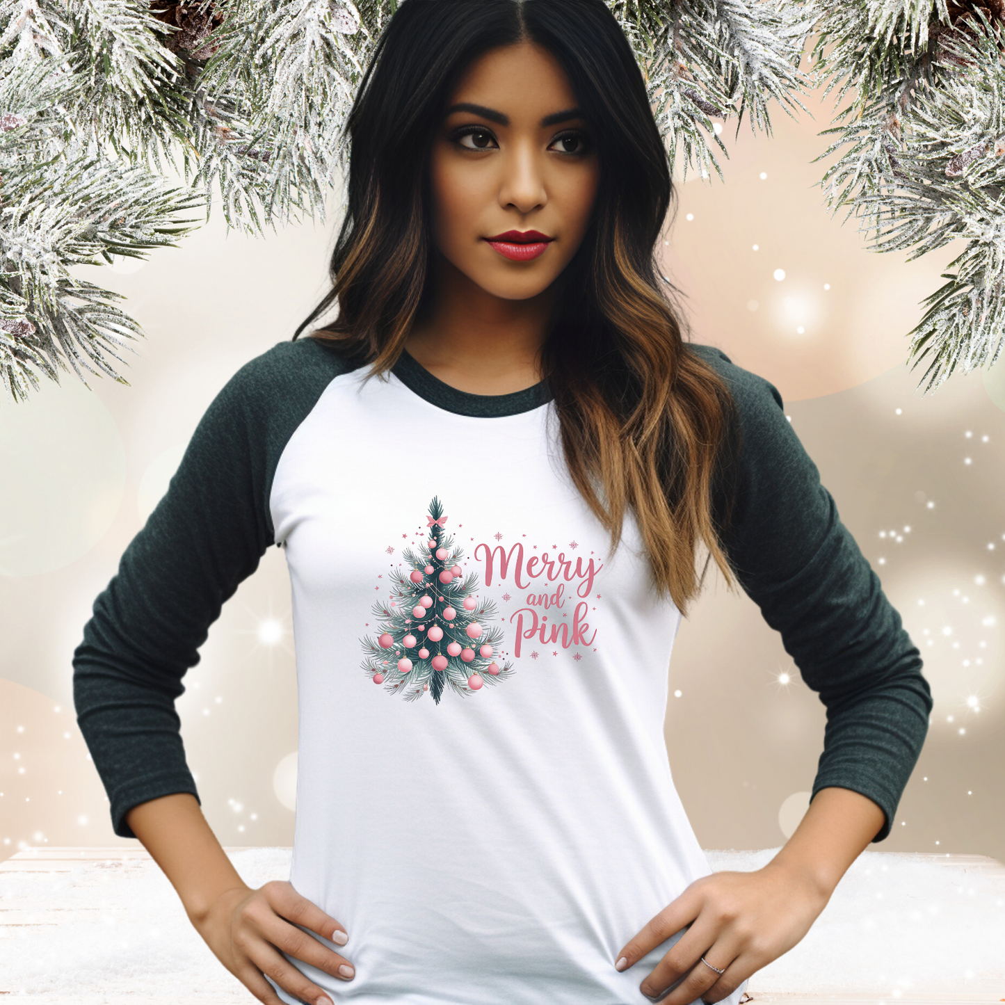 Merry And Pink Baseball Tee