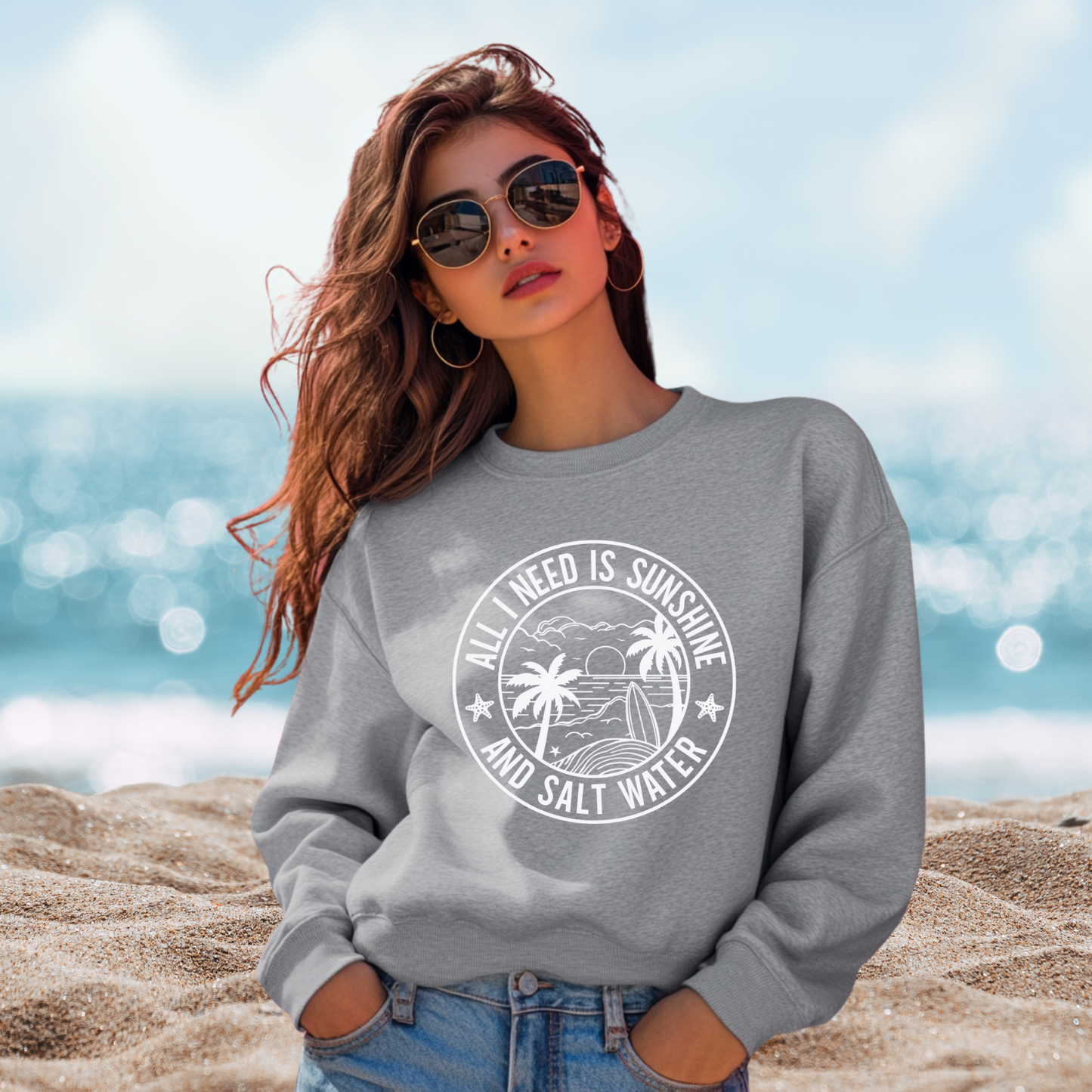 Sunshine and Saltwater Crewneck Sweatshirt