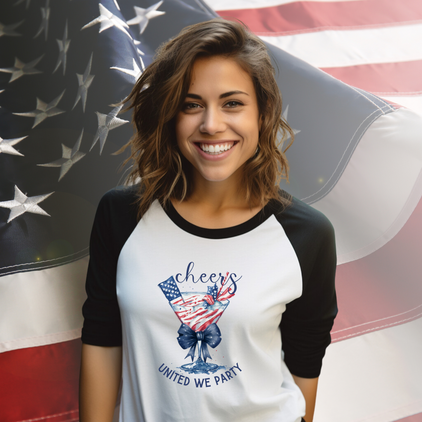 United We Party Baseball Tee
