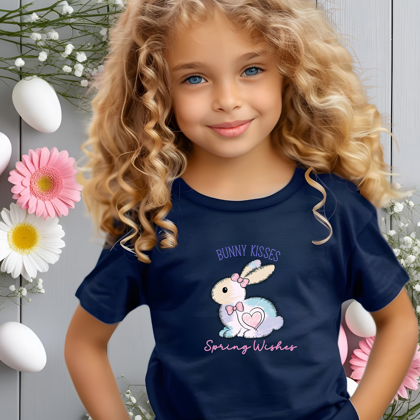 Bunny Kisses, Spring Wishes Kid's T-Shirt