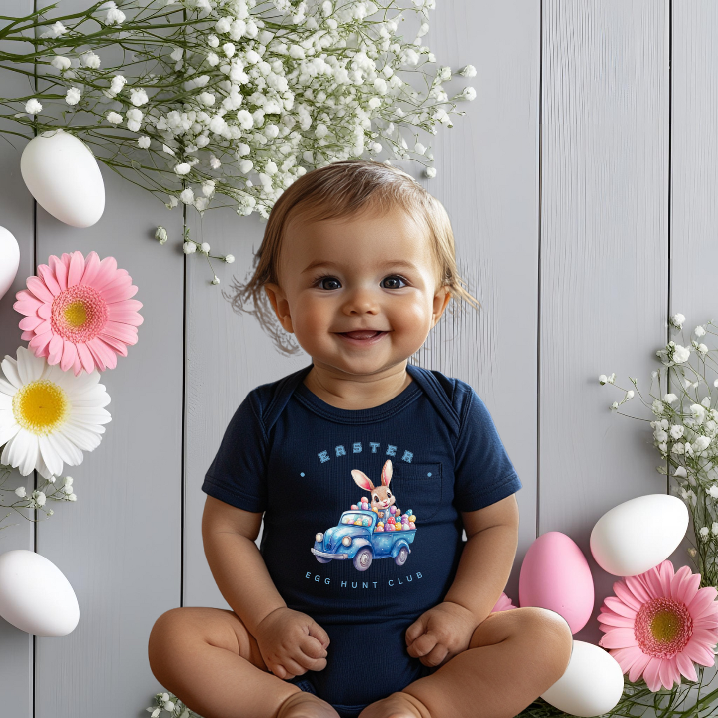 Easter Egg Hunt Club Infant Short Sleeve Onesie