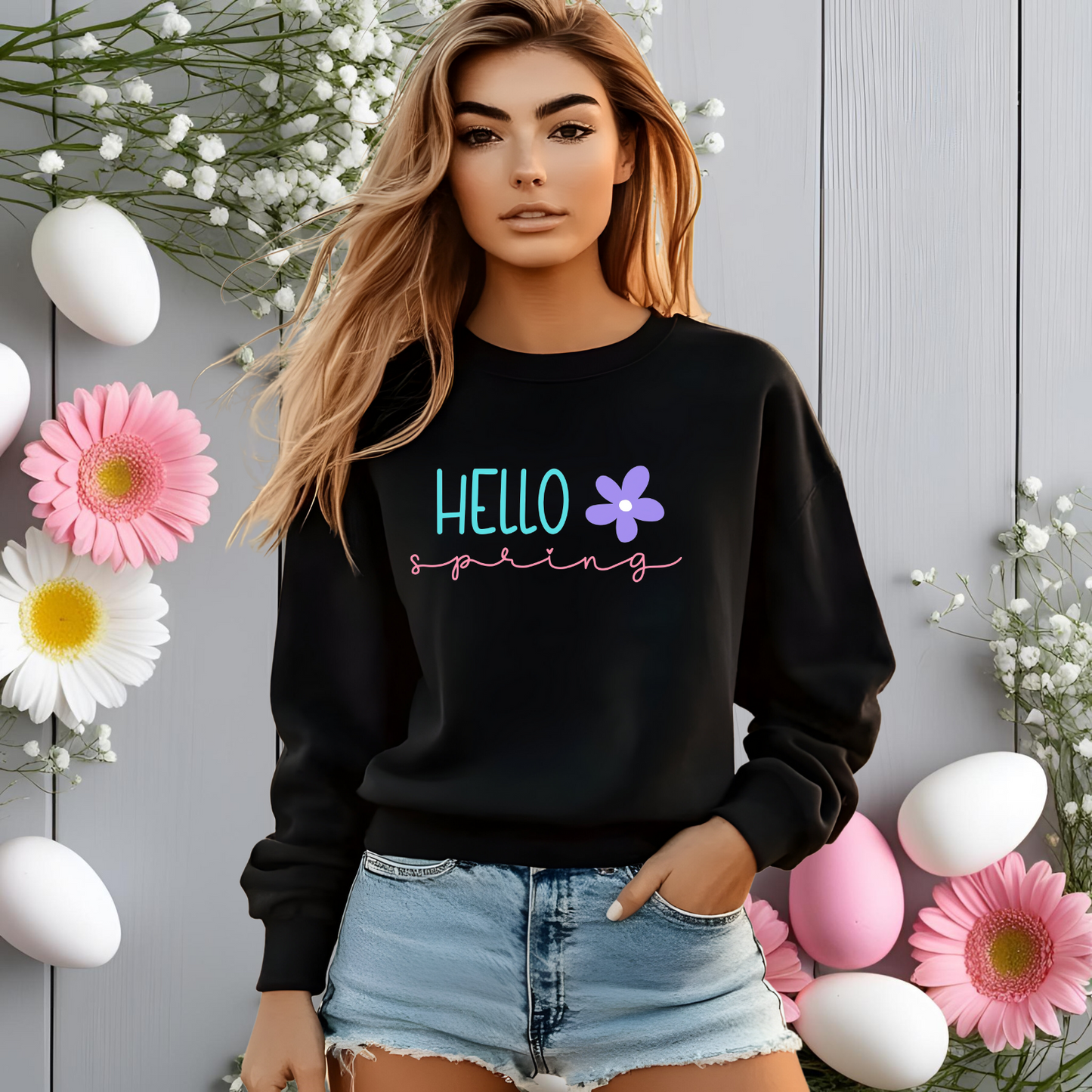 Hello Spring Crewneck Sweatshirt