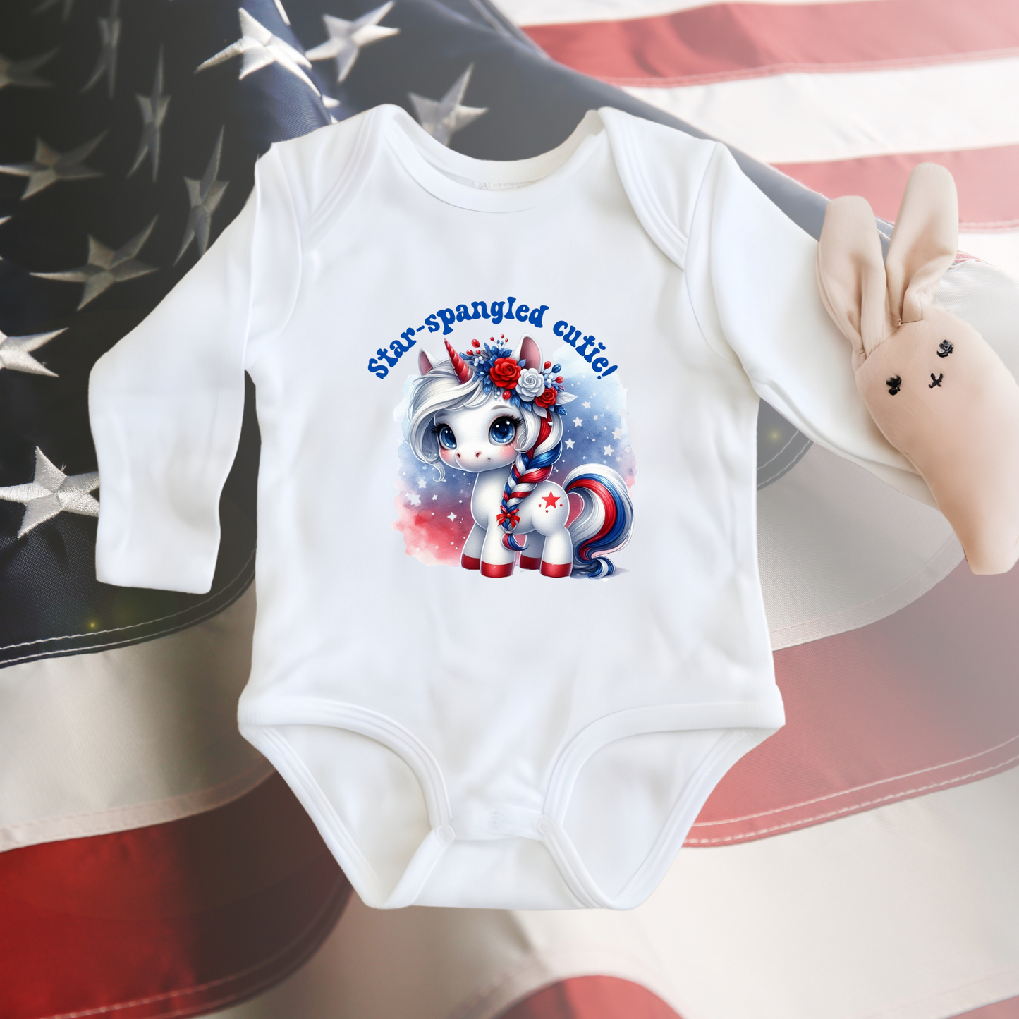 Star-Spangled Cutie Infant Long Sleeve Onesie