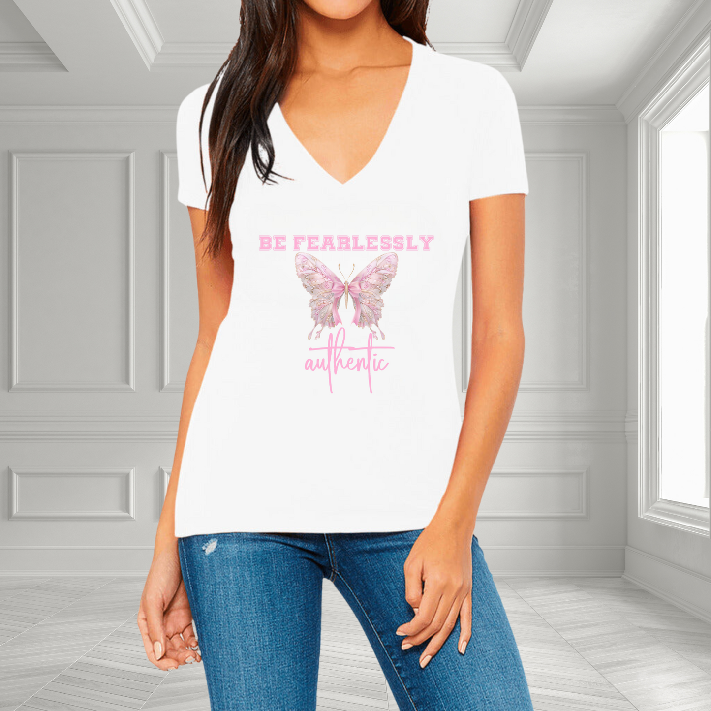 Be Fearlessly Authentic V-Neck T-Shirt