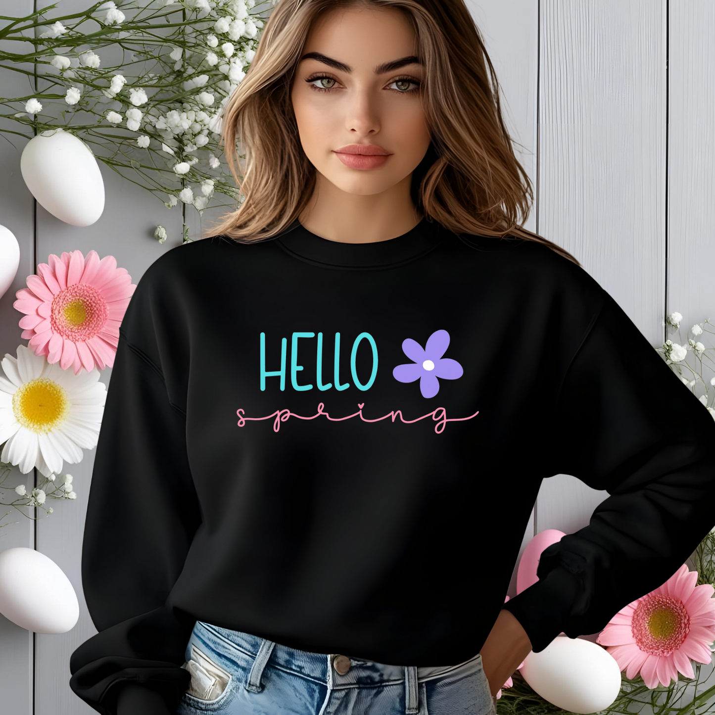 Hello Spring Crewneck Sweatshirt