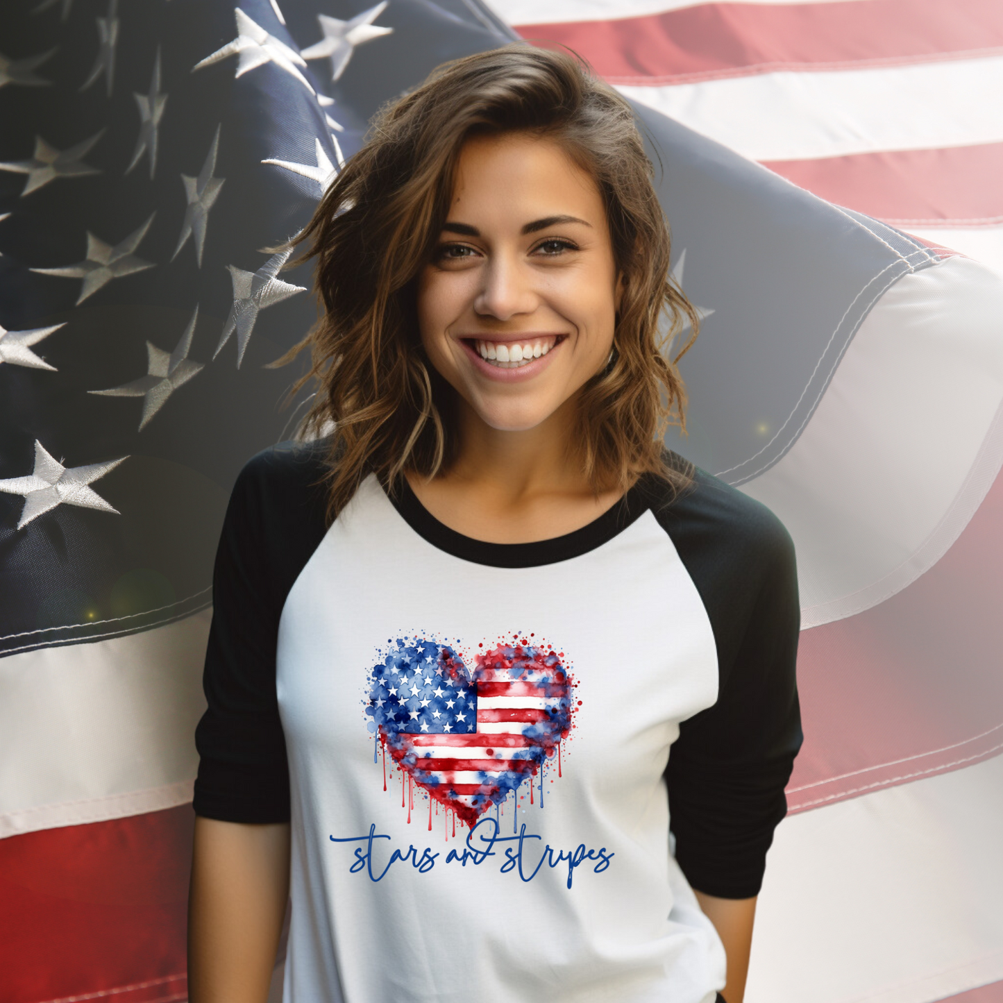 Stars and Stripes Baseball Tee