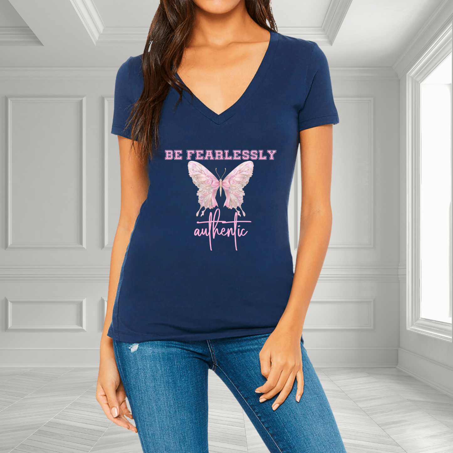 Be Fearlessly Authentic V-Neck T-Shirt
