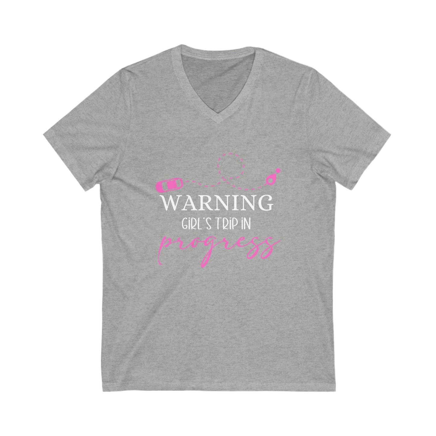 Warning Girls Trip in Progress V-Neck Tee