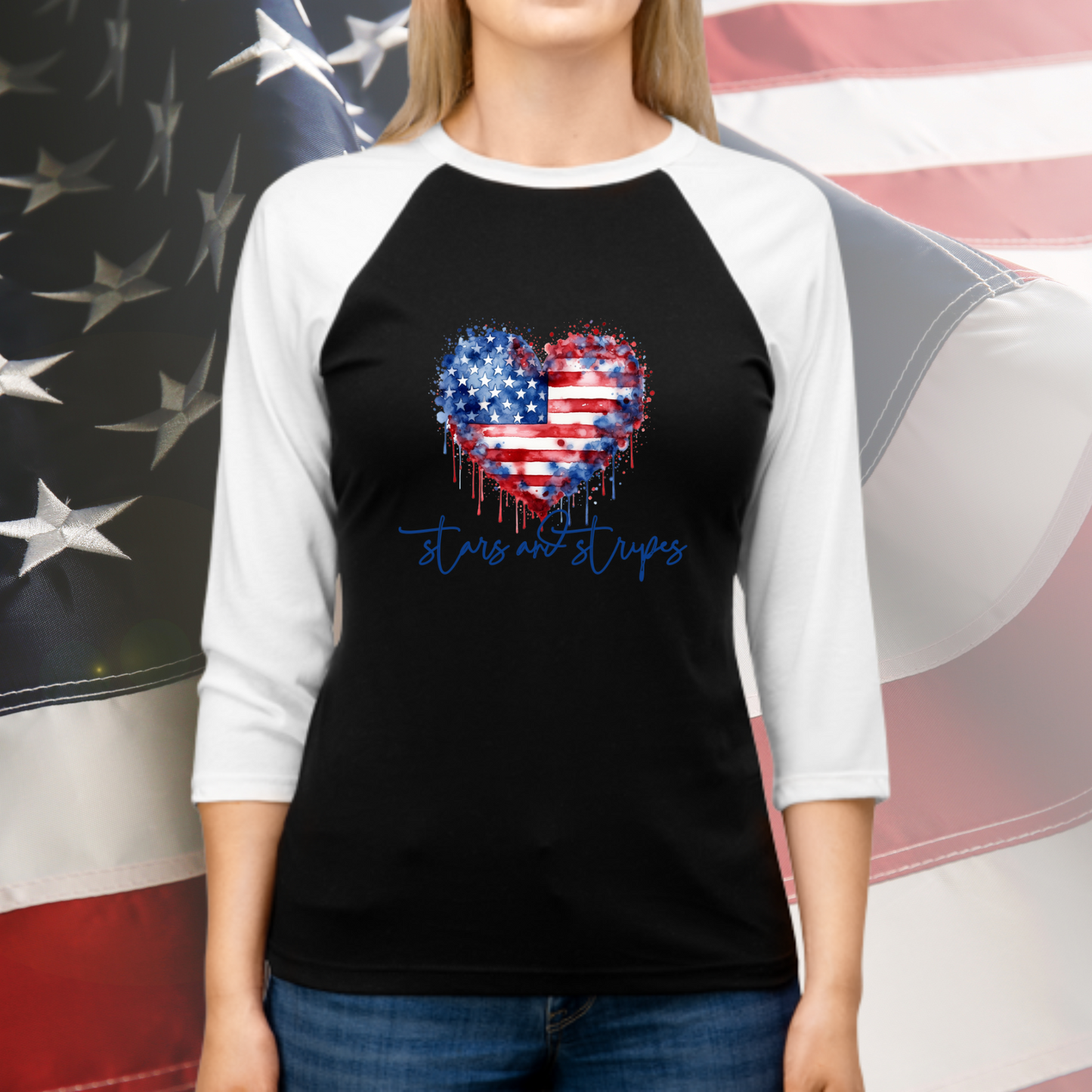 Stars and Stripes Baseball Tee