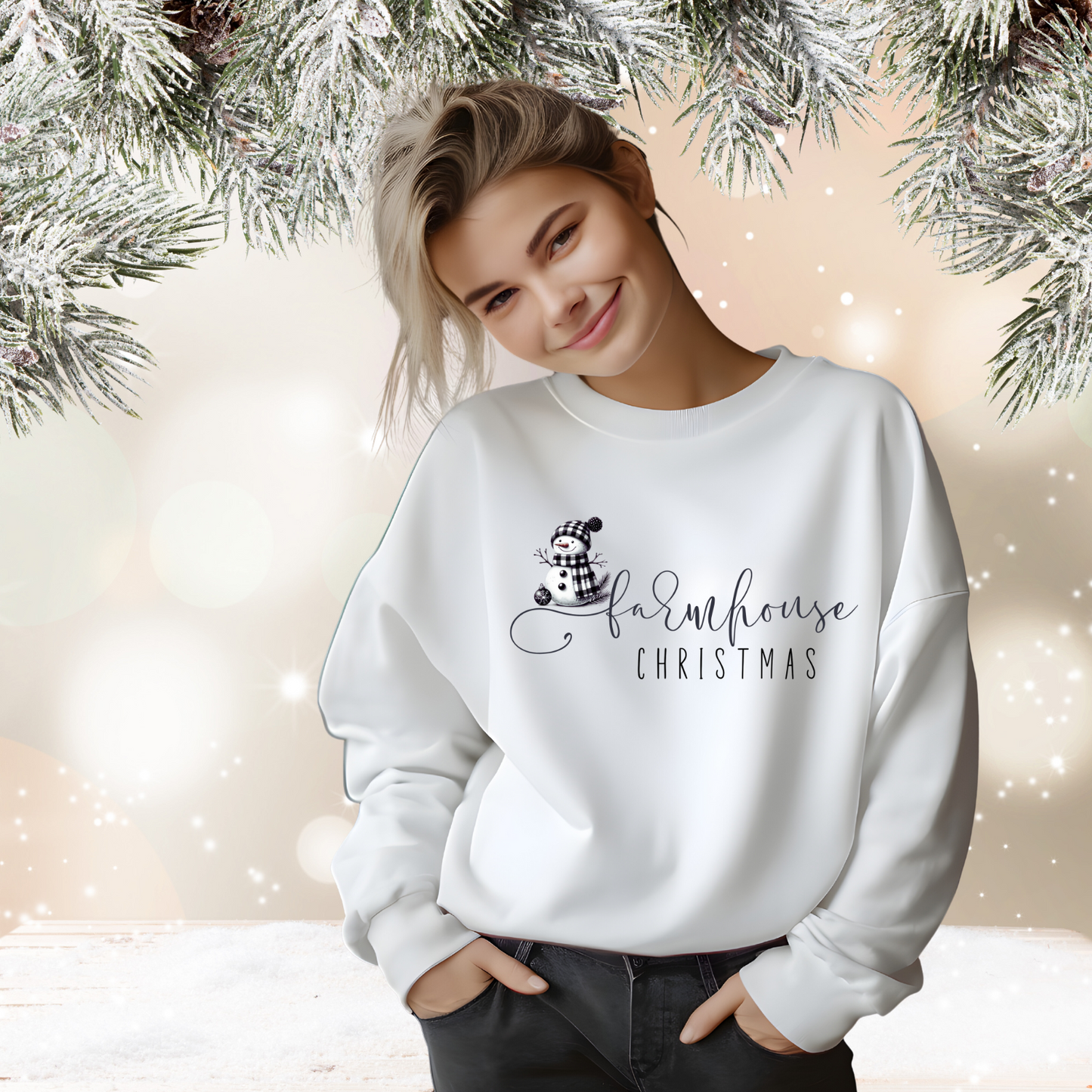 Farmhouse Christmas Crewneck Sweatshirt