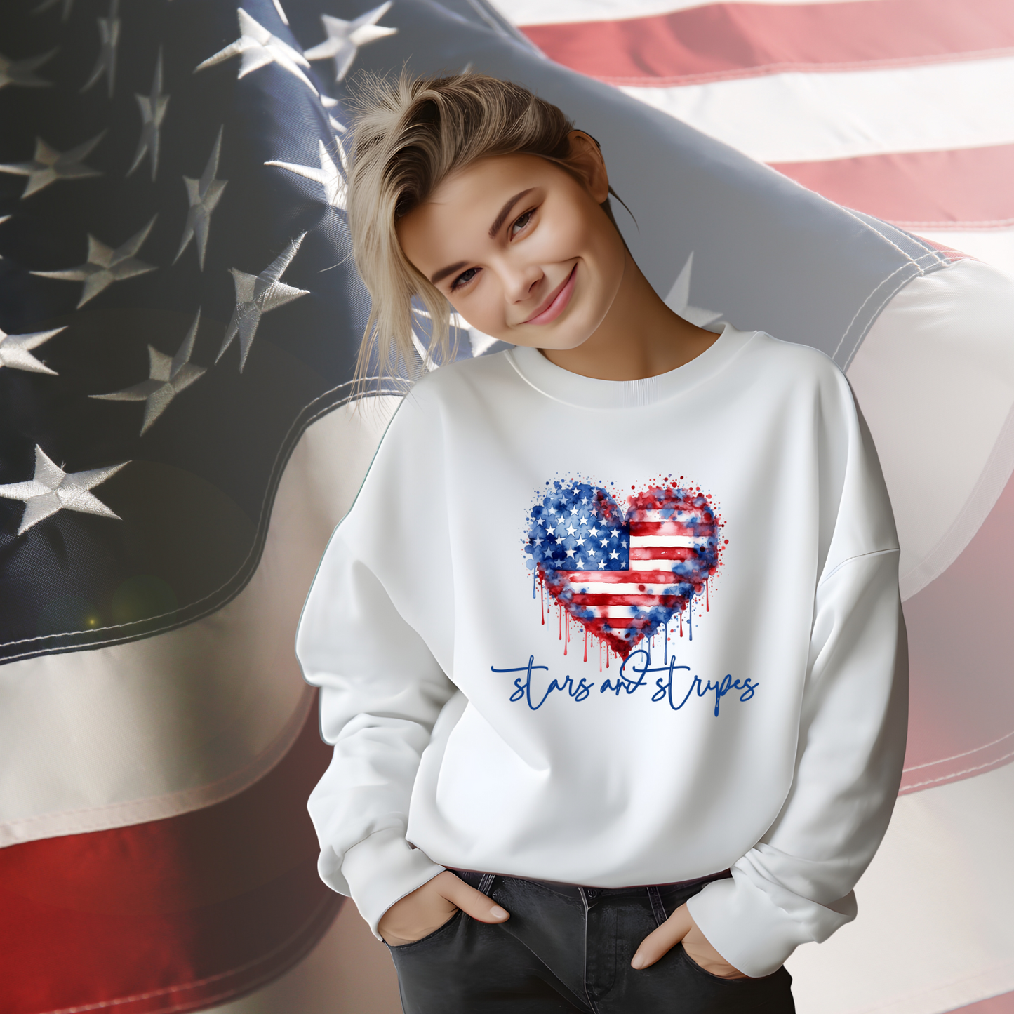 Stars and Stripes Crewneck Sweatshirt