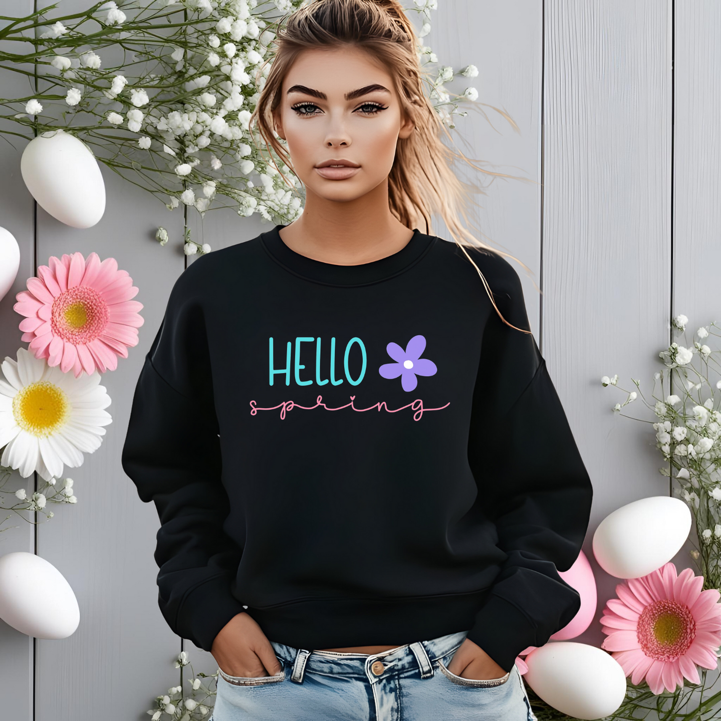 Hello Spring Crewneck Sweatshirt