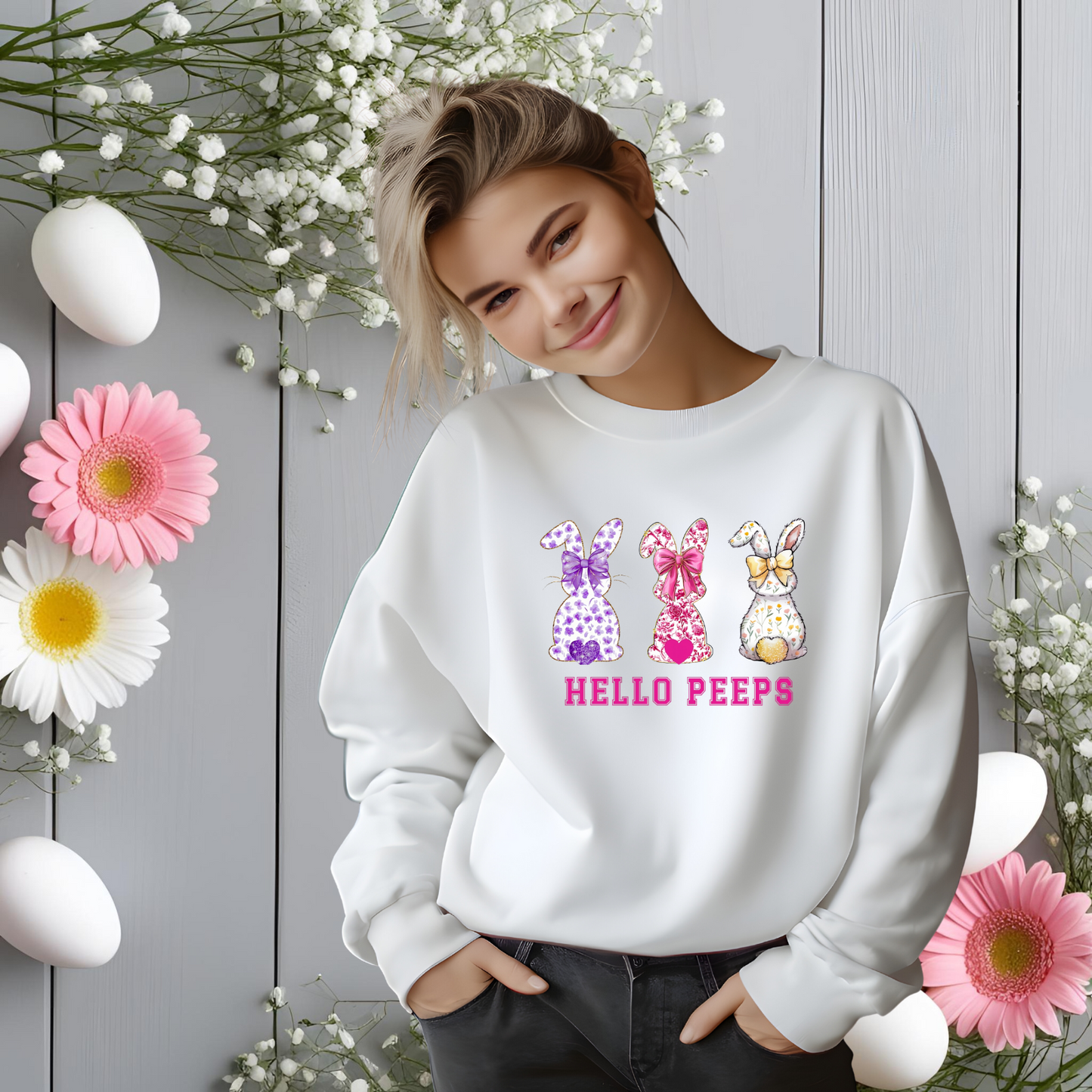 Hello Peeps Crewneck Sweatshirt