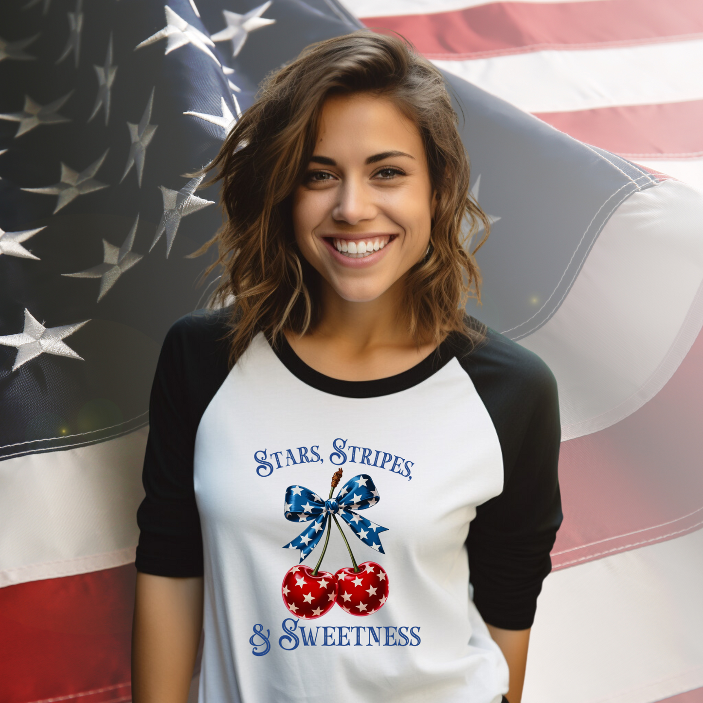Stars Stripes And Sweetness Baseball Tee