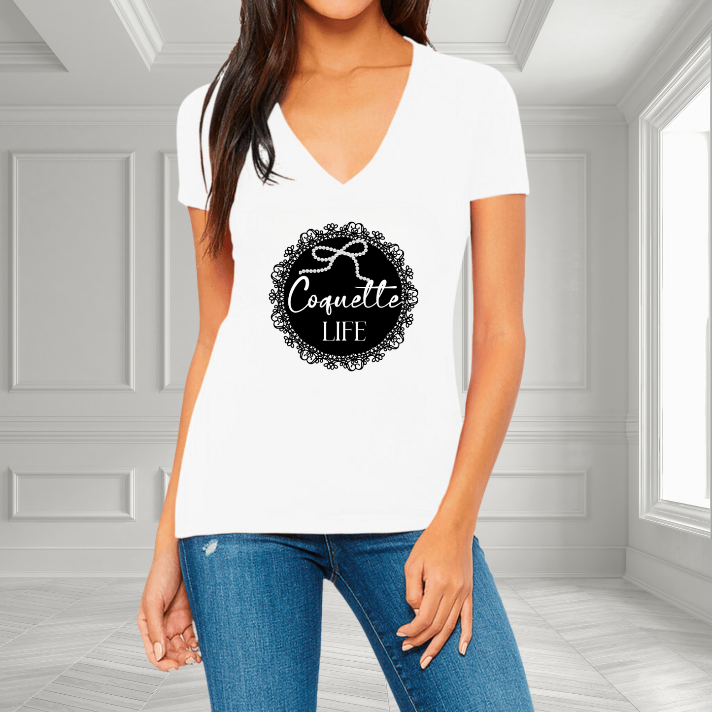 Coquette Life V-Neck T-Shirt