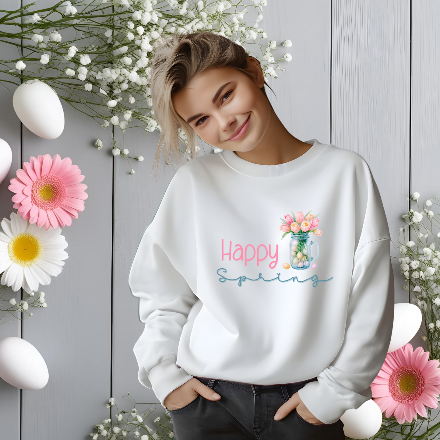 Happy Spring Crewneck Sweatshirt