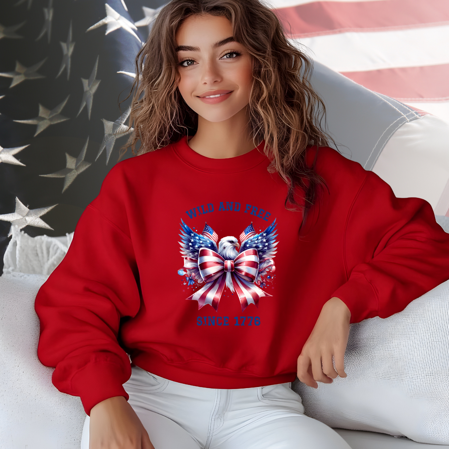 Wild And Free Since 1776 Crewneck Sweatshirt