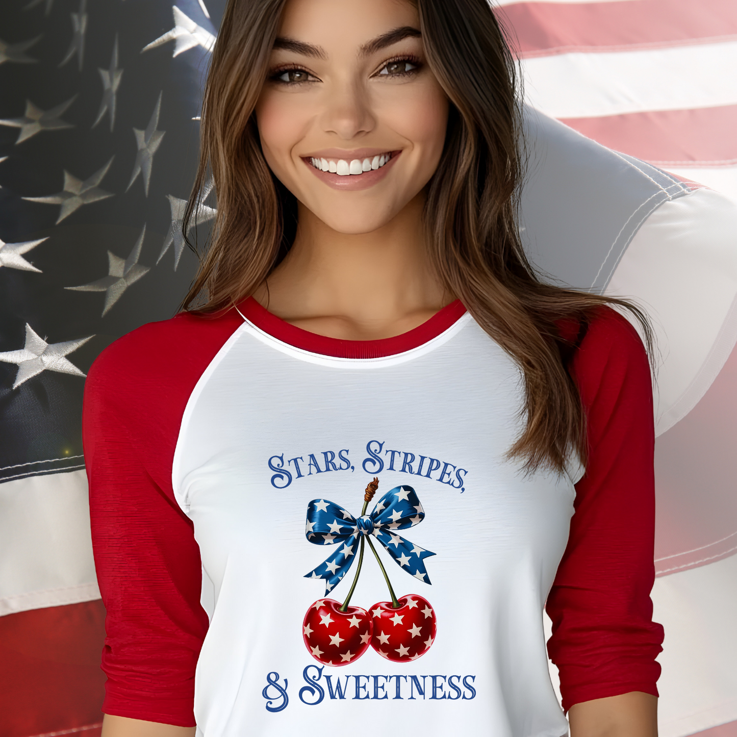 Stars Stripes And Sweetness Baseball Tee