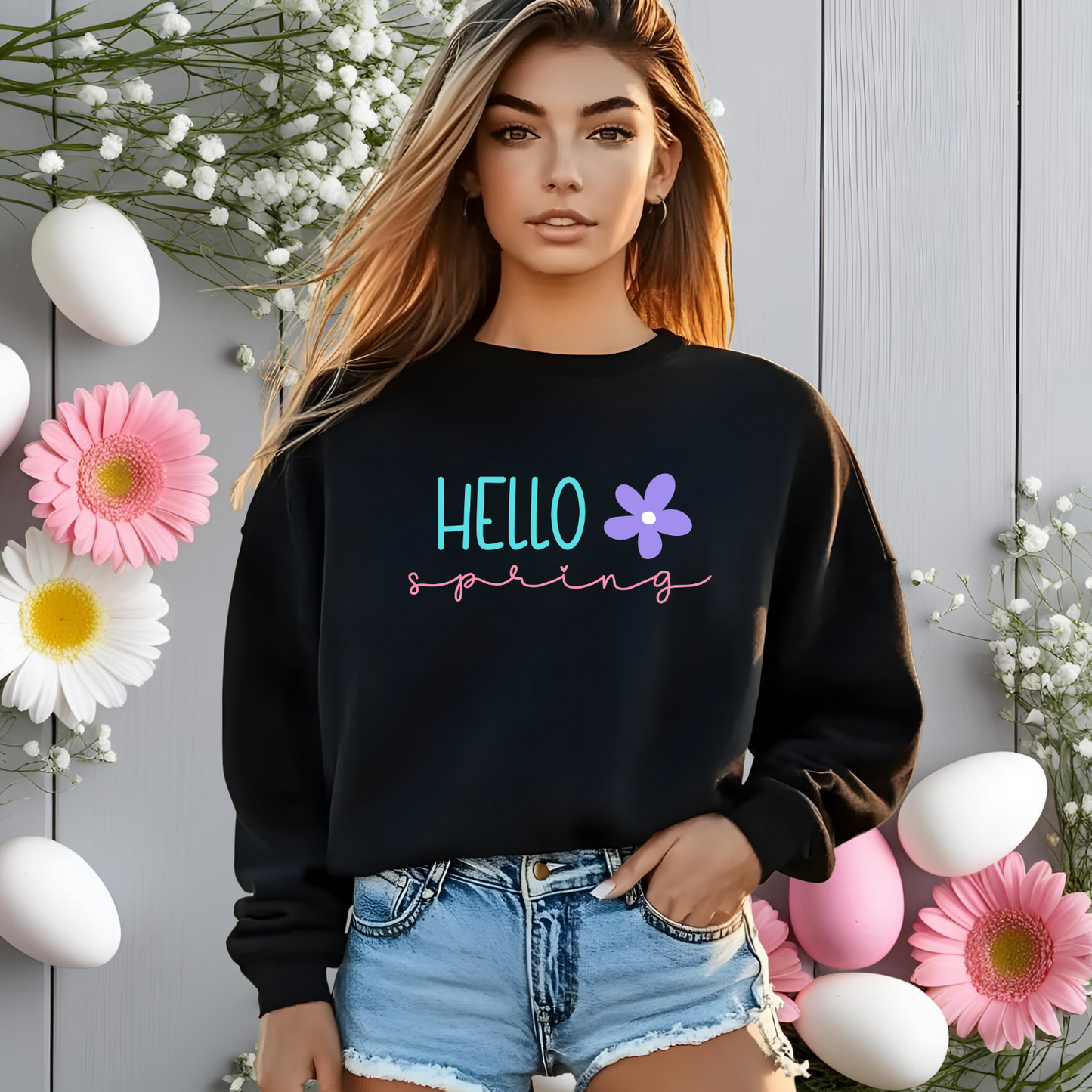 Hello Spring Crewneck Sweatshirt