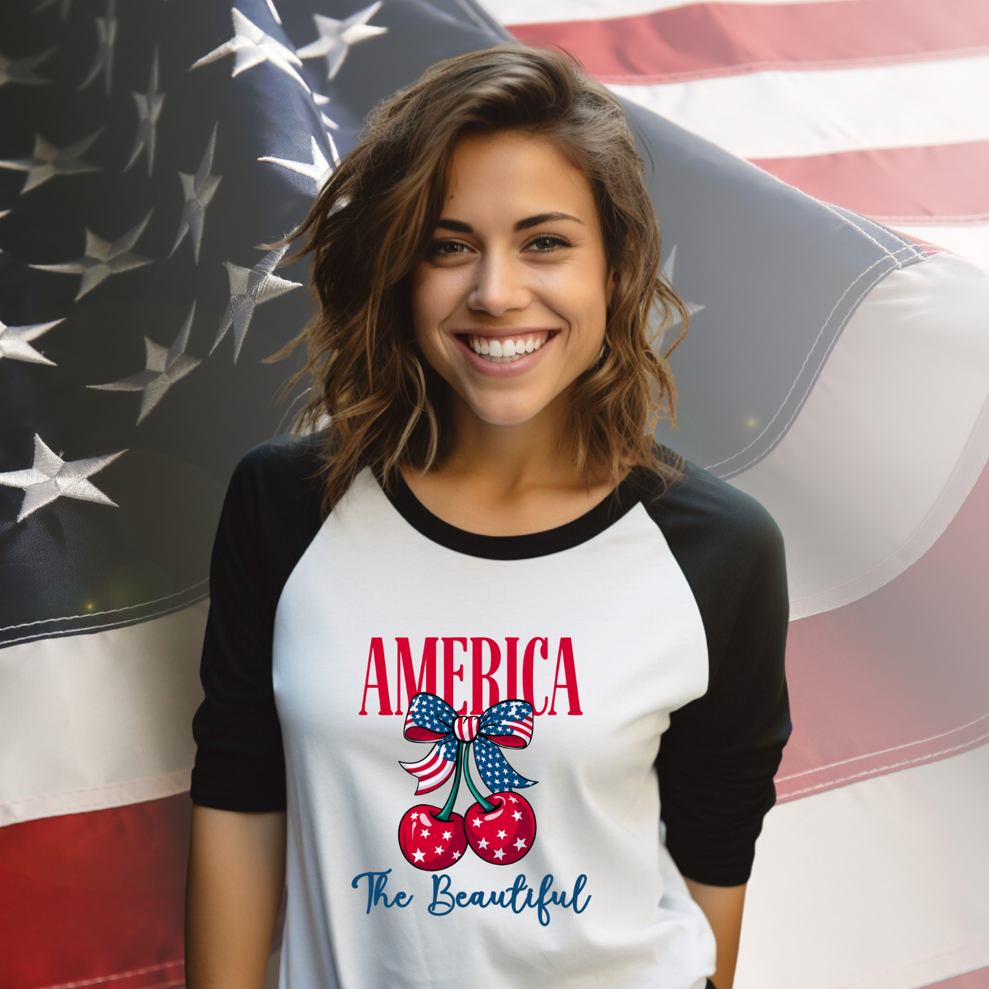 America The Beautiful Baseball Tee