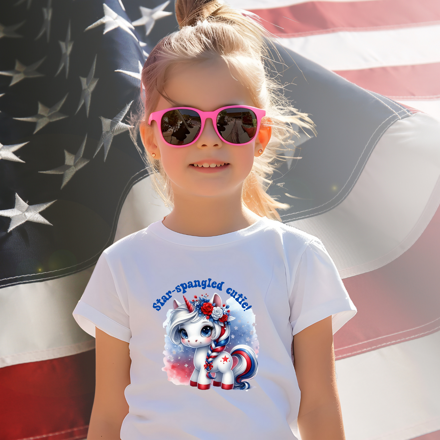 Star-Spangled Cute Kid's T-Shirt