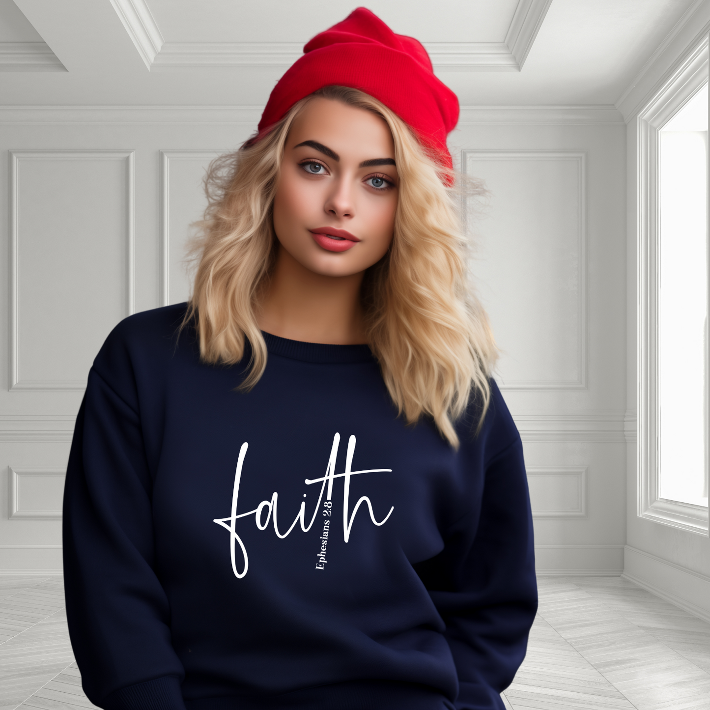 Faith Ephesians 2:8 Crewneck Sweatshirt