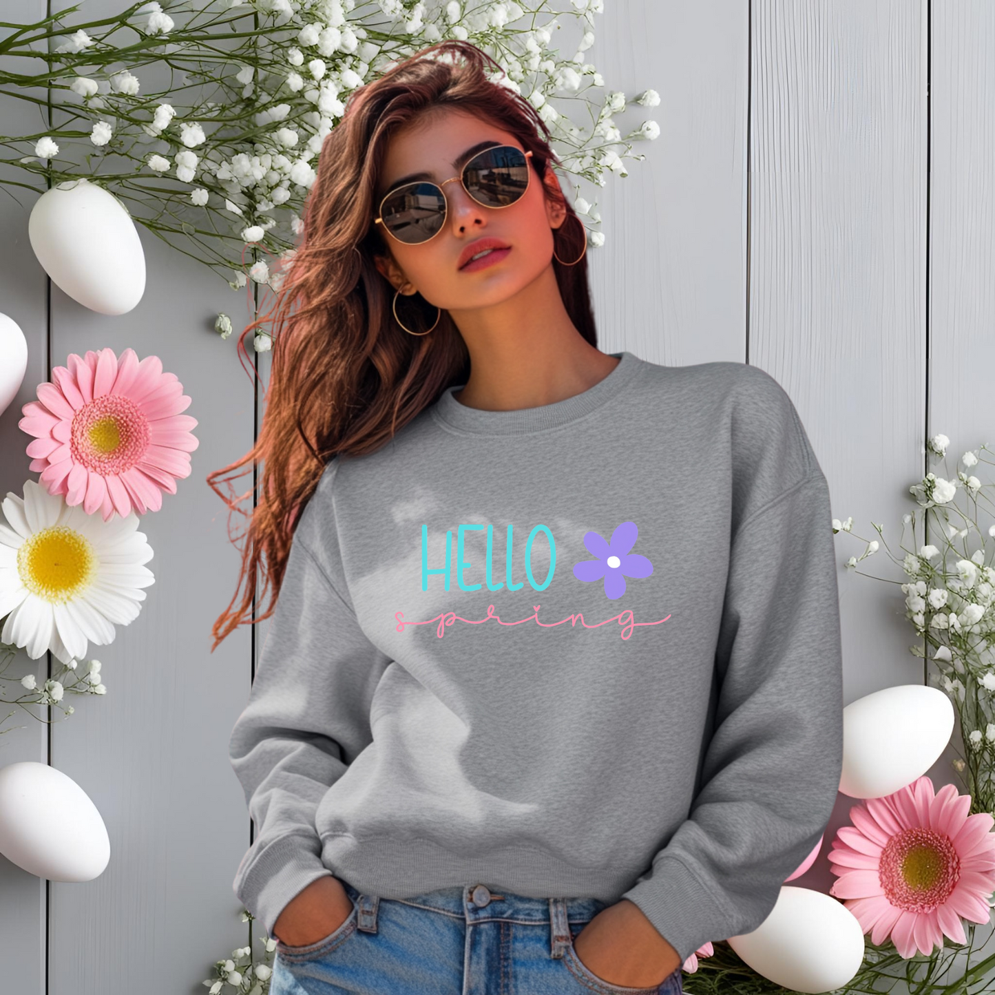Hello Spring Crewneck Sweatshirt