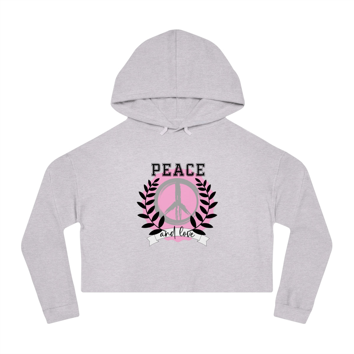 Peace And Love Crop Hoodie