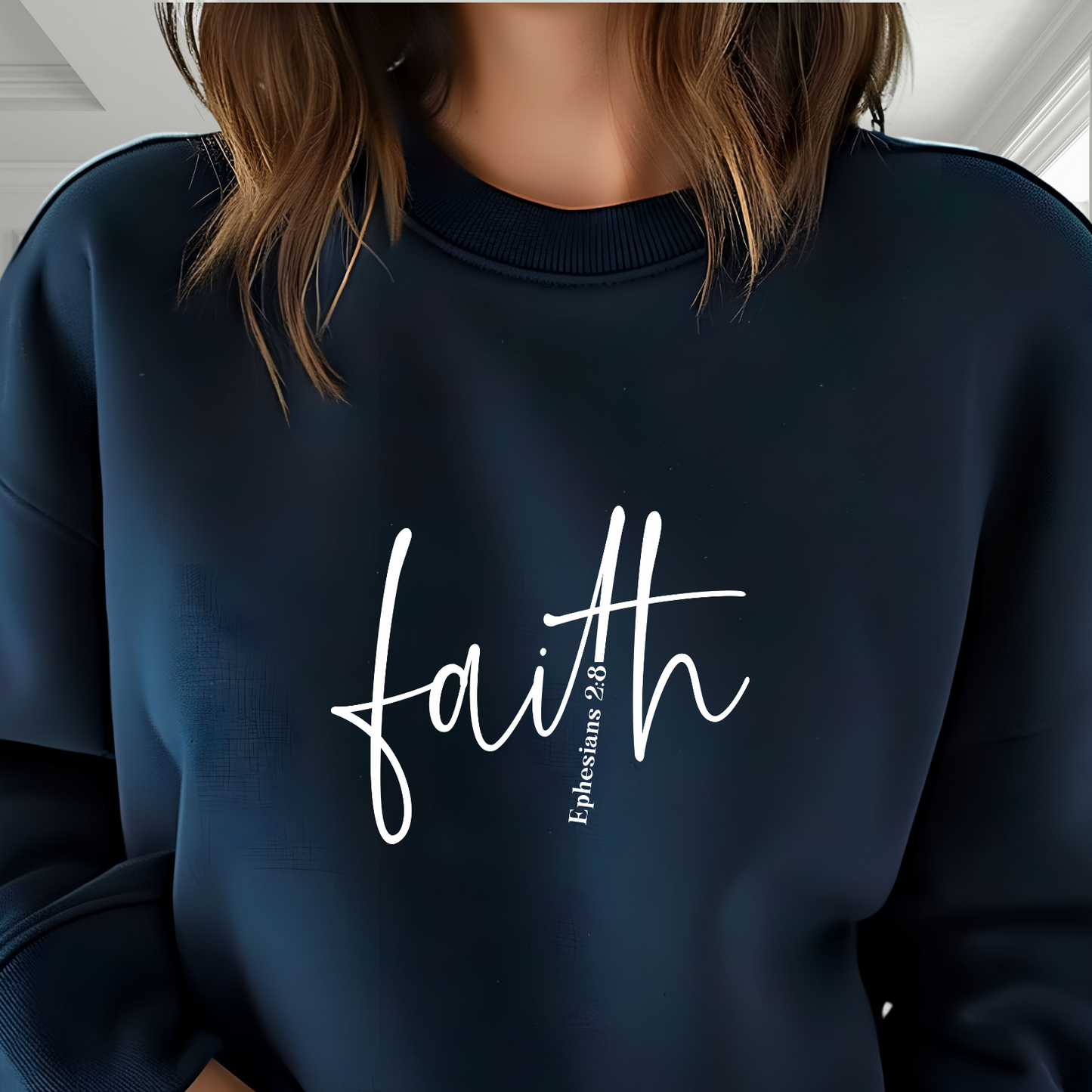 Faith Ephesians 2:8 Crewneck Sweatshirt