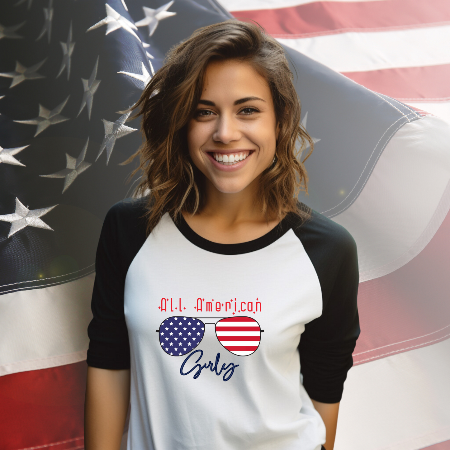 All American Girly Baseball Tee