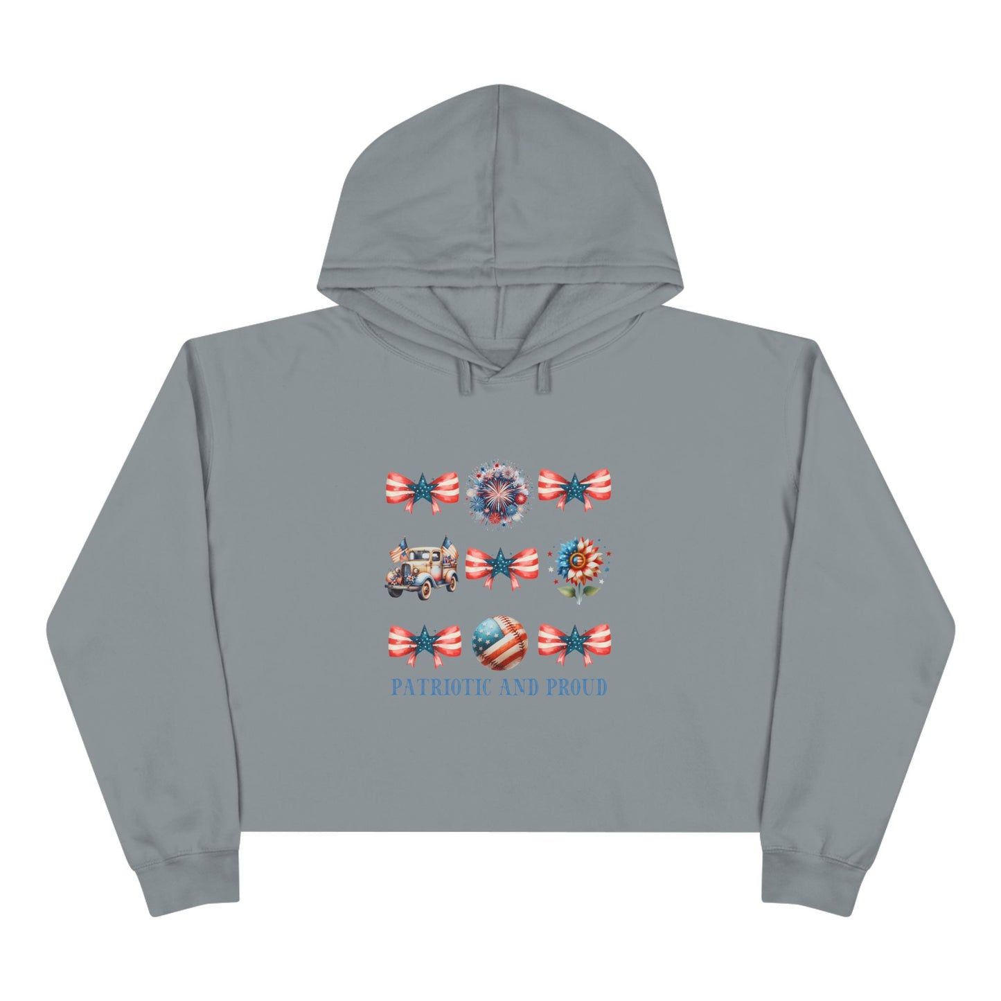 Patriotic And Proud Crop Hoodie