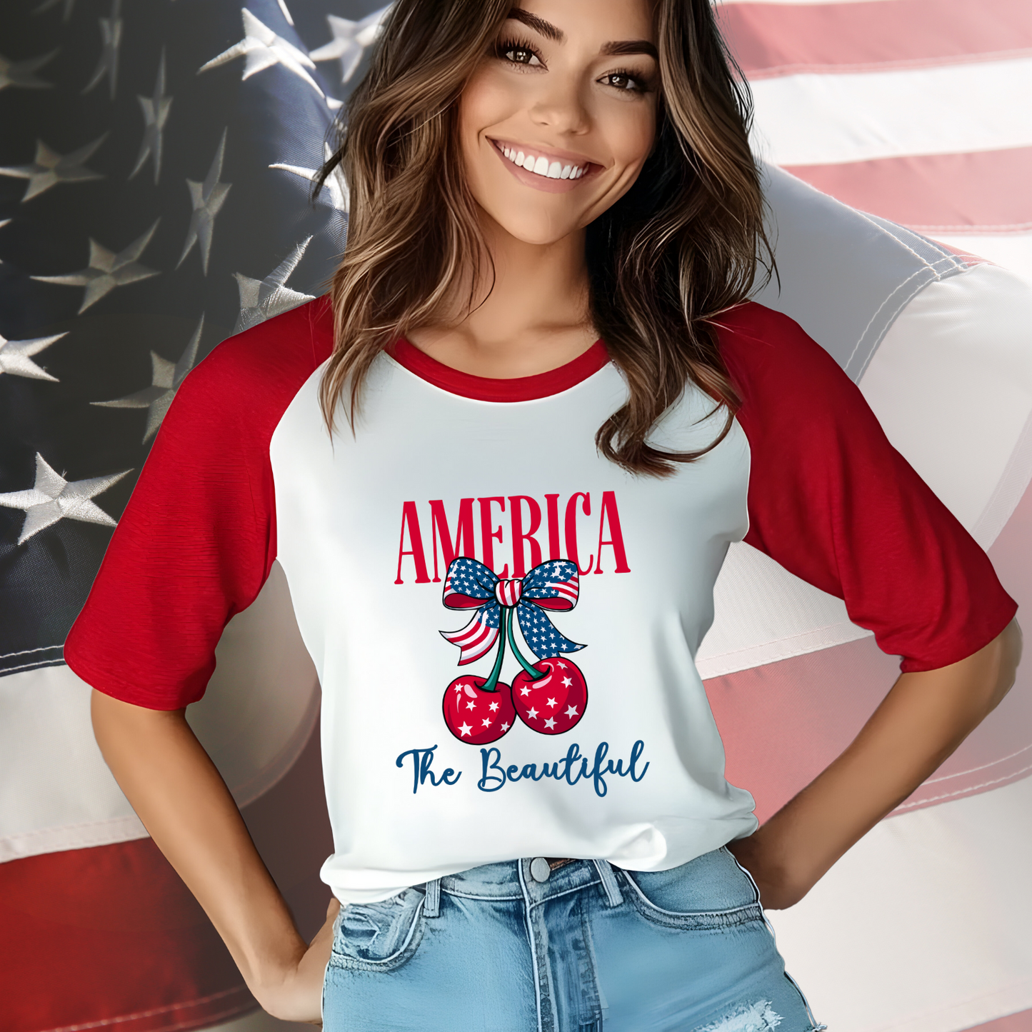America The Beautiful Baseball Tee