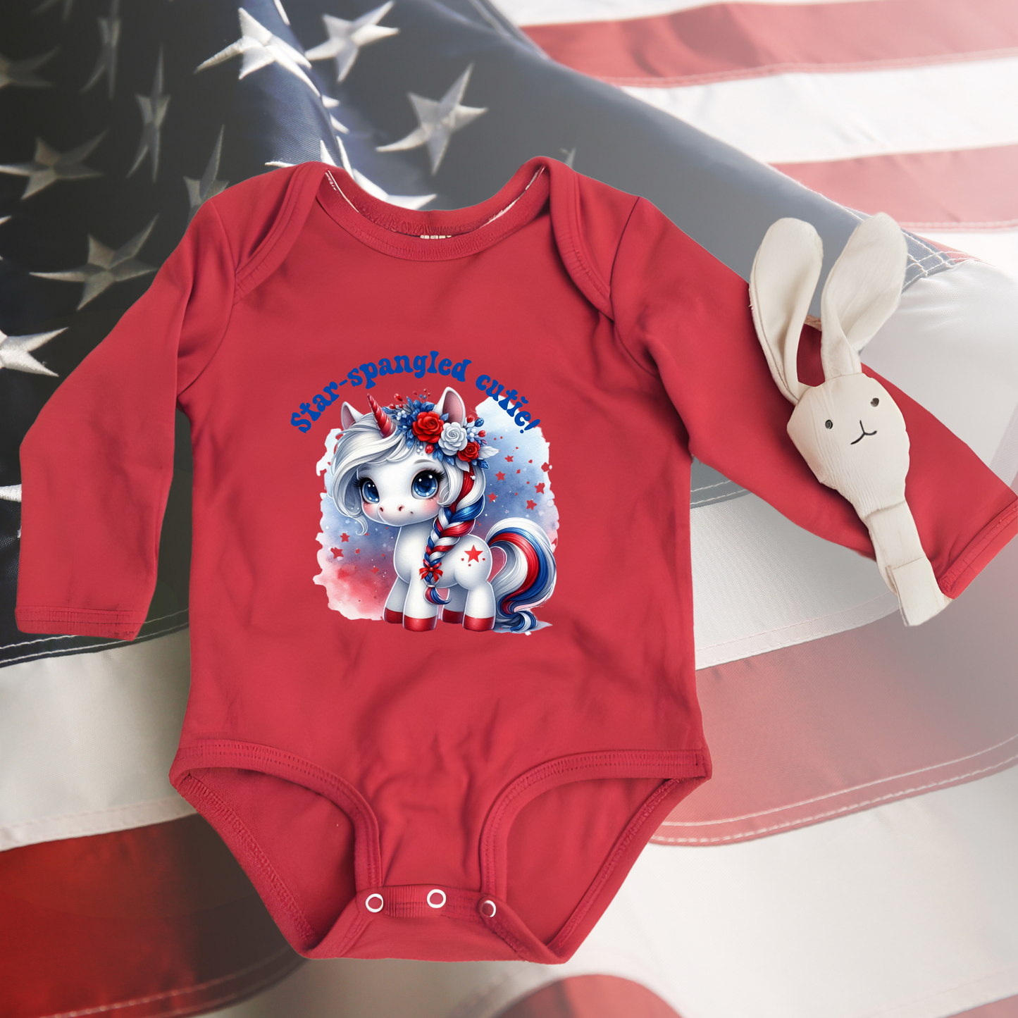 Star-Spangled Cutie Infant Long Sleeve Onesie