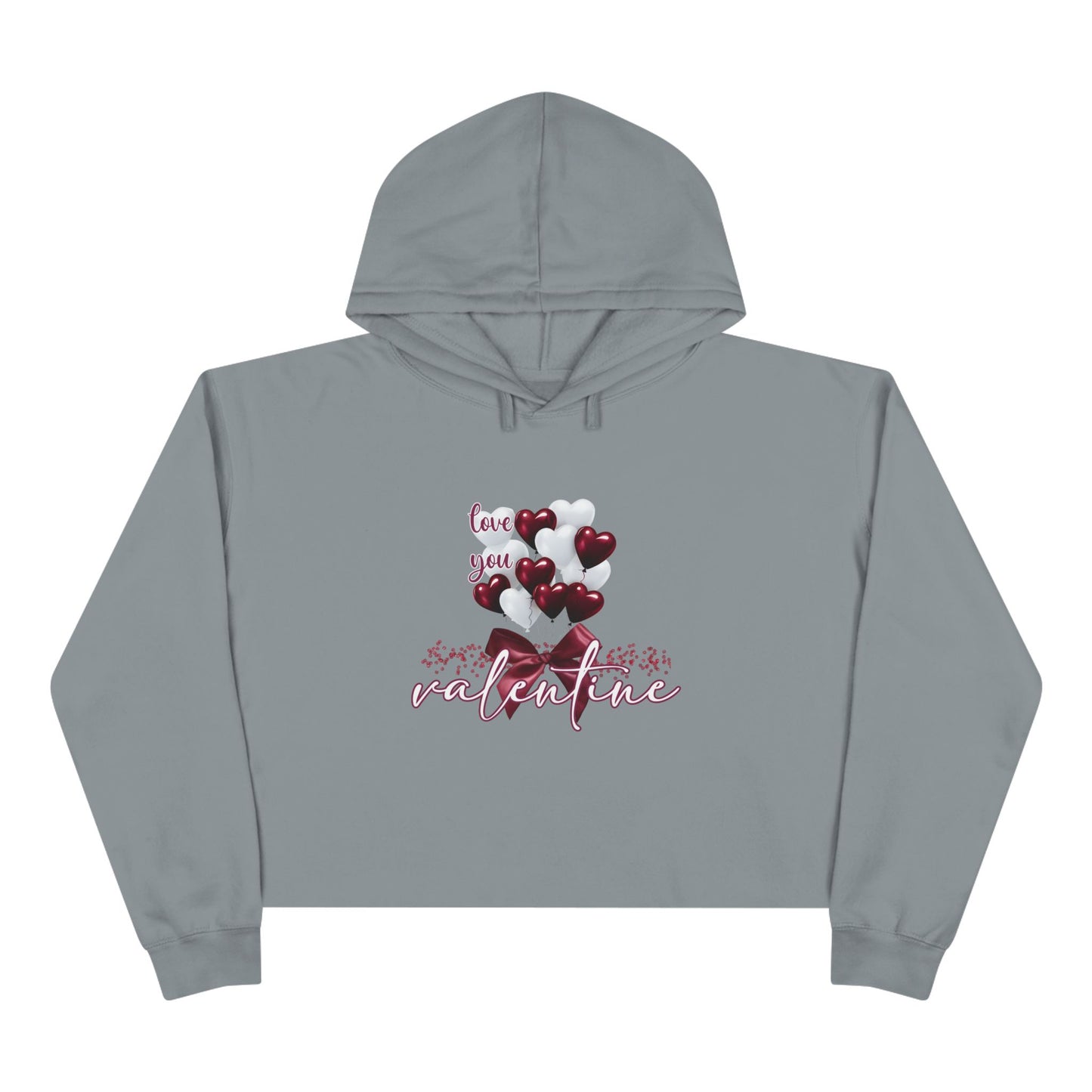 Love You Valentine Crop Hoodie
