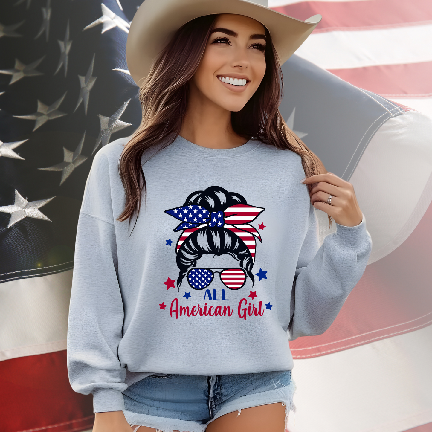 All American Girl Crewneck Sweatshirt