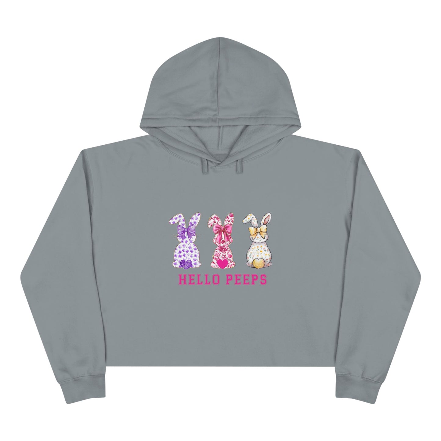 Hello Peeps Crop Hoodie