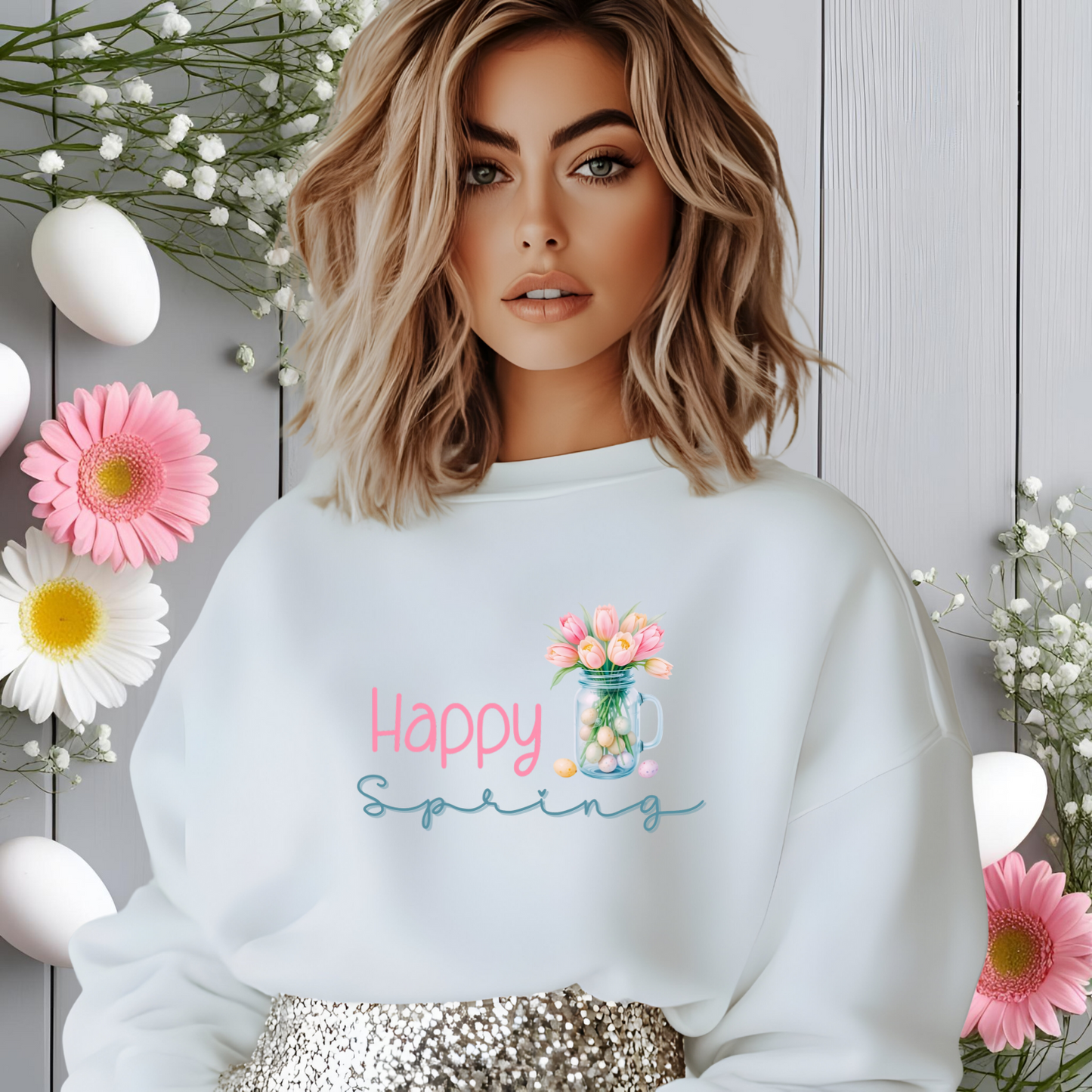 Happy Spring Crewneck Sweatshirt