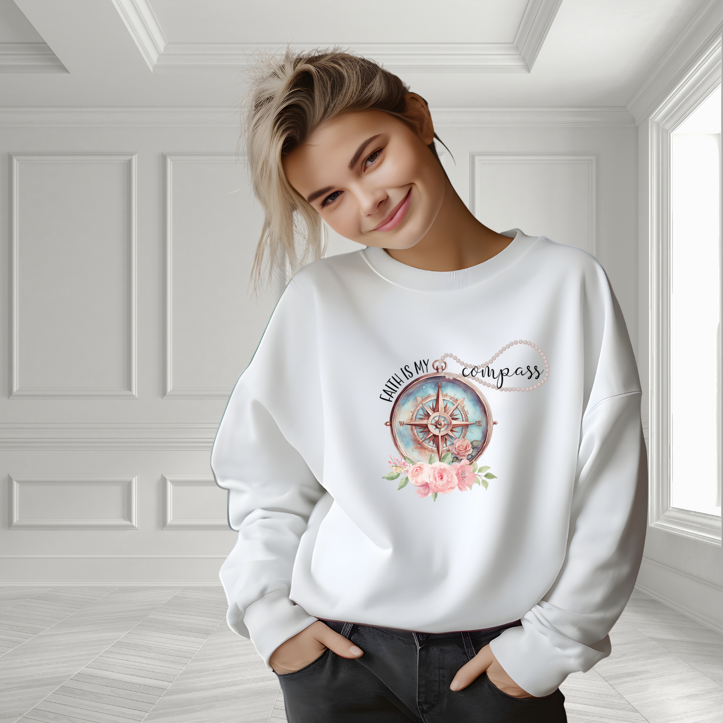 Faith Is My Compass Crewneck Sweatshirt