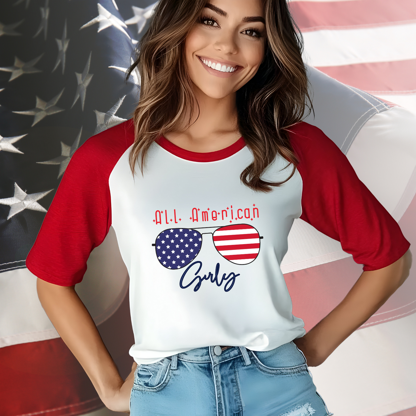 All American Girly Baseball Tee