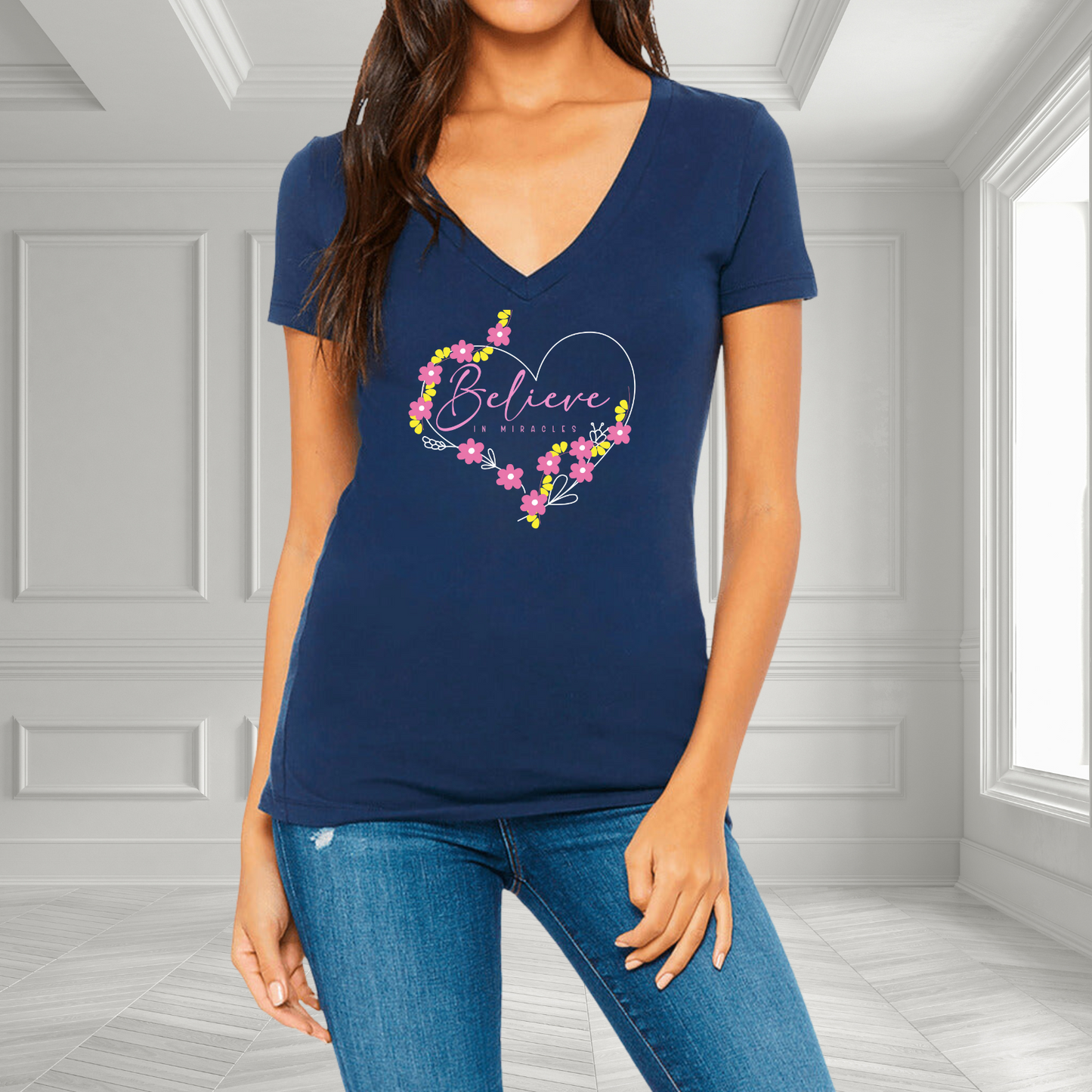 Believe In Miracles V-Neck T-Shirt