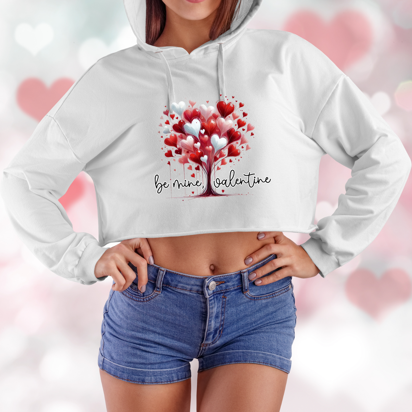 Be Mine, Valentine Crop Hoodie