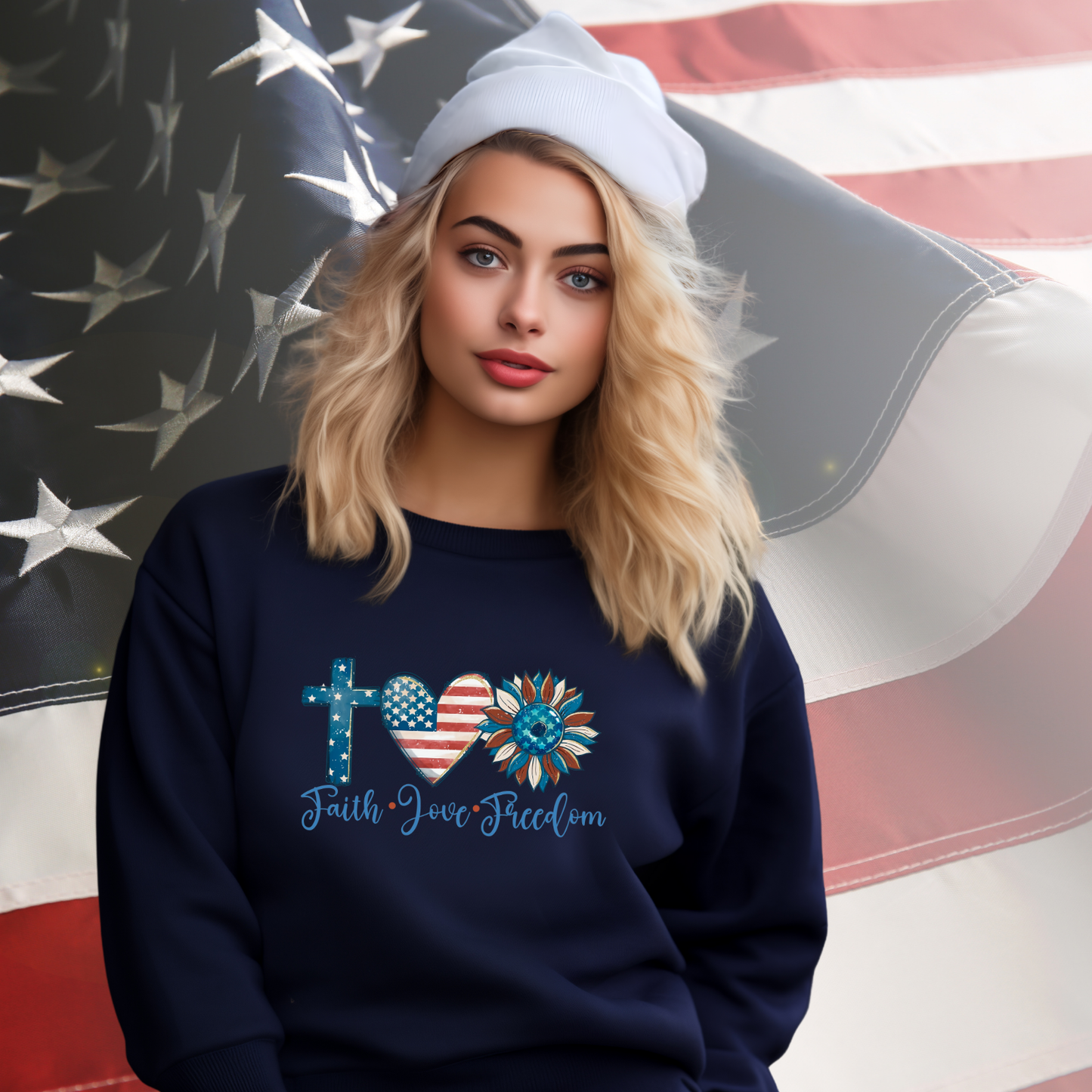 Faith Love Freedom Crewneck Sweatshirt