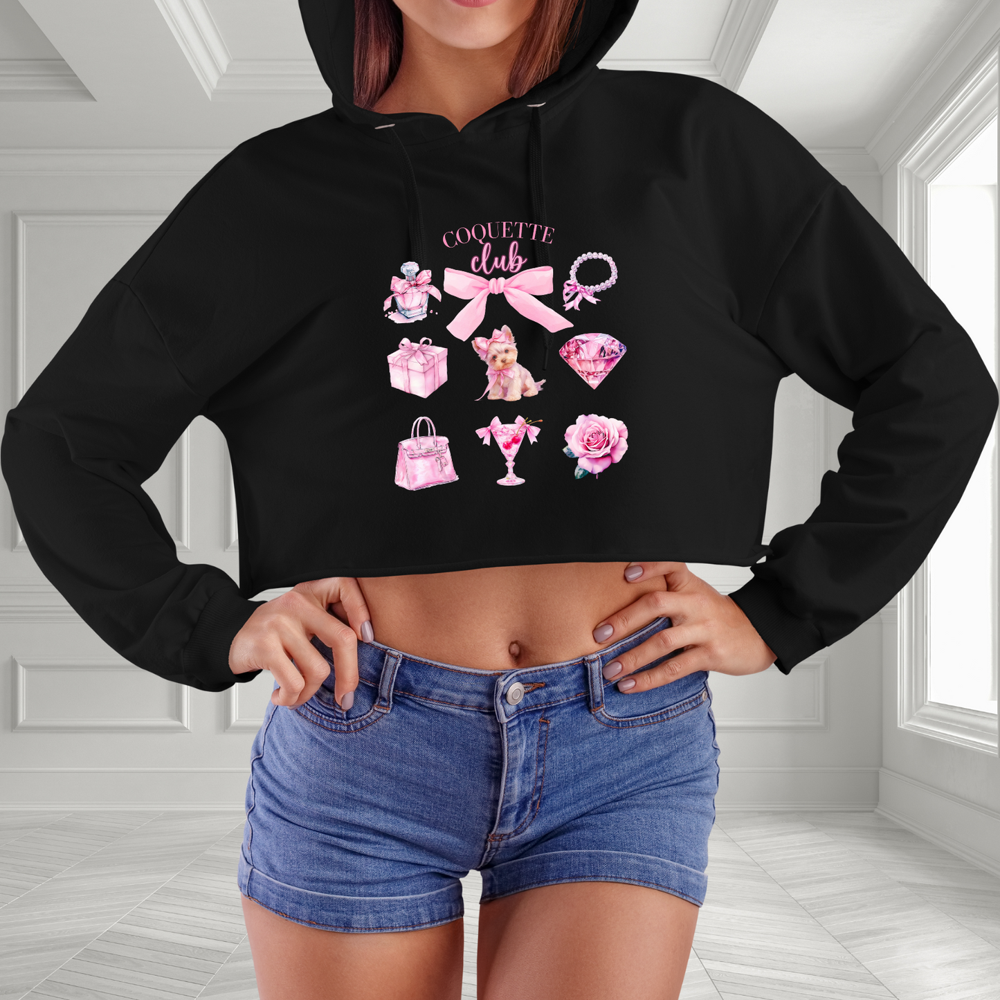Coquette Club Crop Hoodie