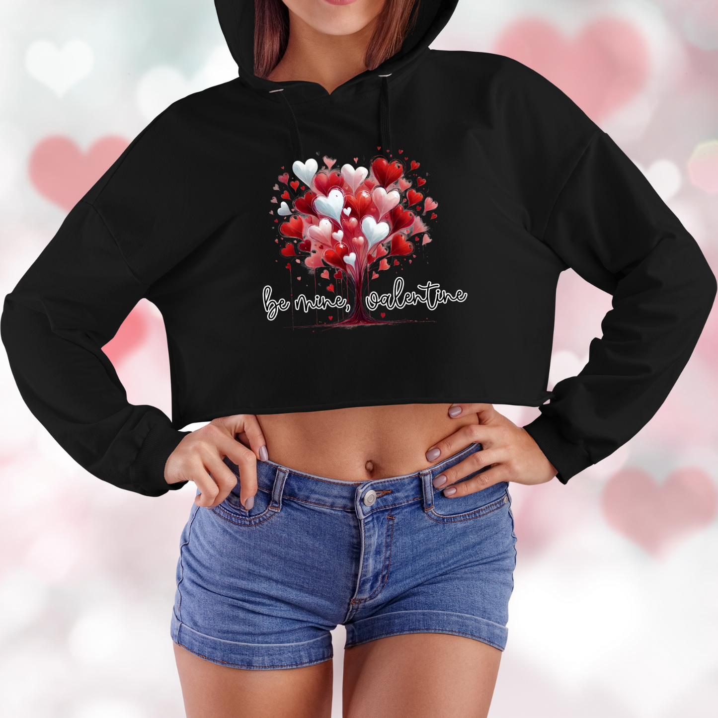 Be Mine, Valentine Crop Hoodie