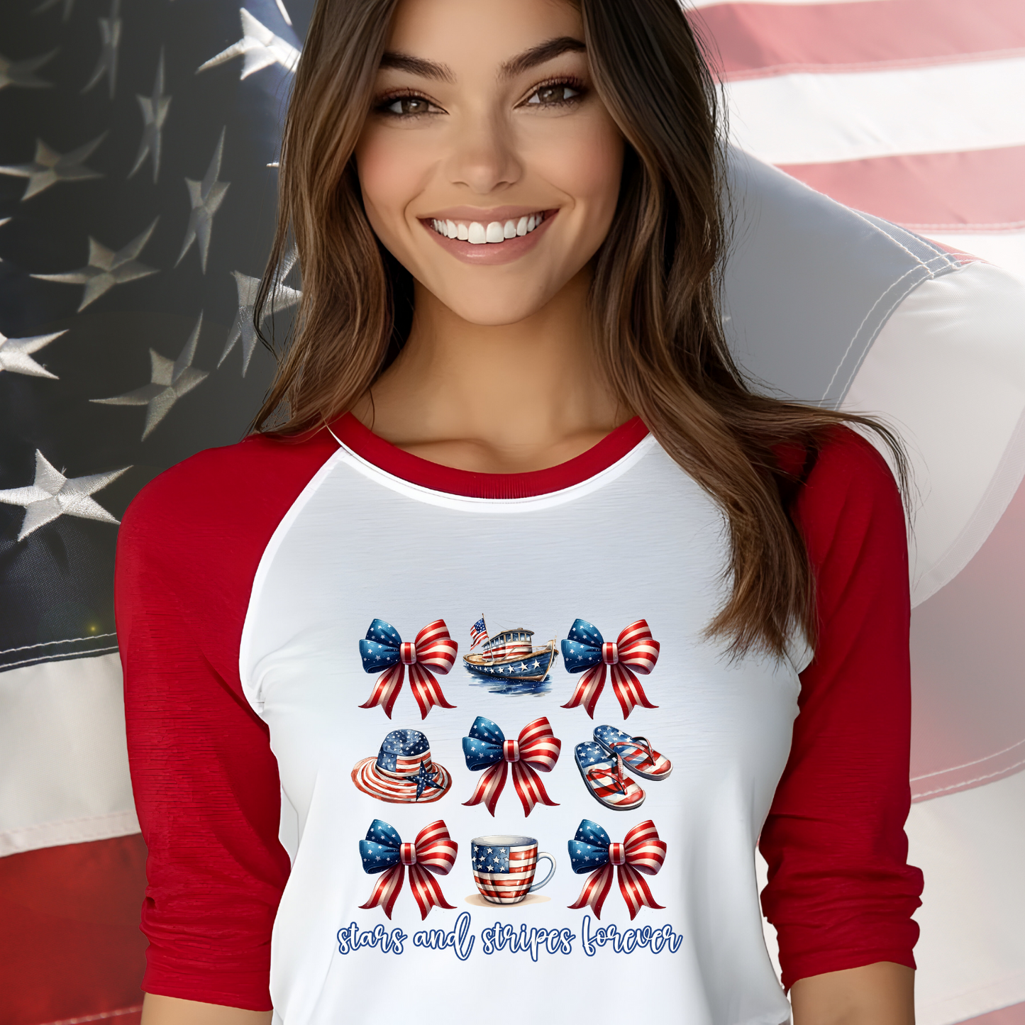 Stars and Stripes Forever Baseball Tee