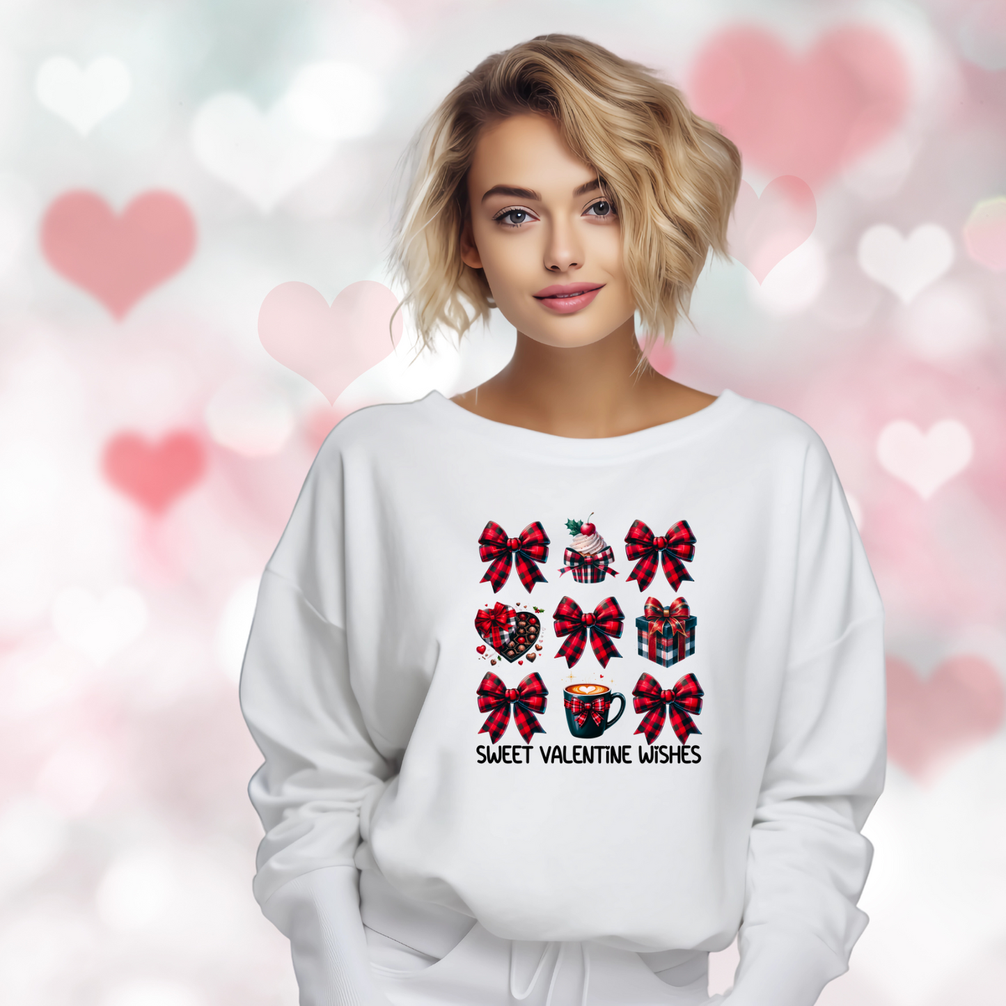 Sweet Valentine Wishes Crewneck Sweatshirt