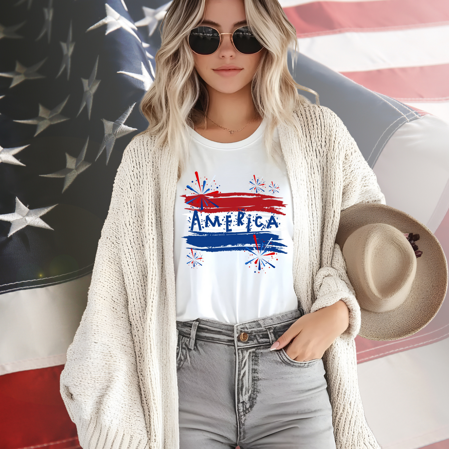 America Firework Burst T-Shirt