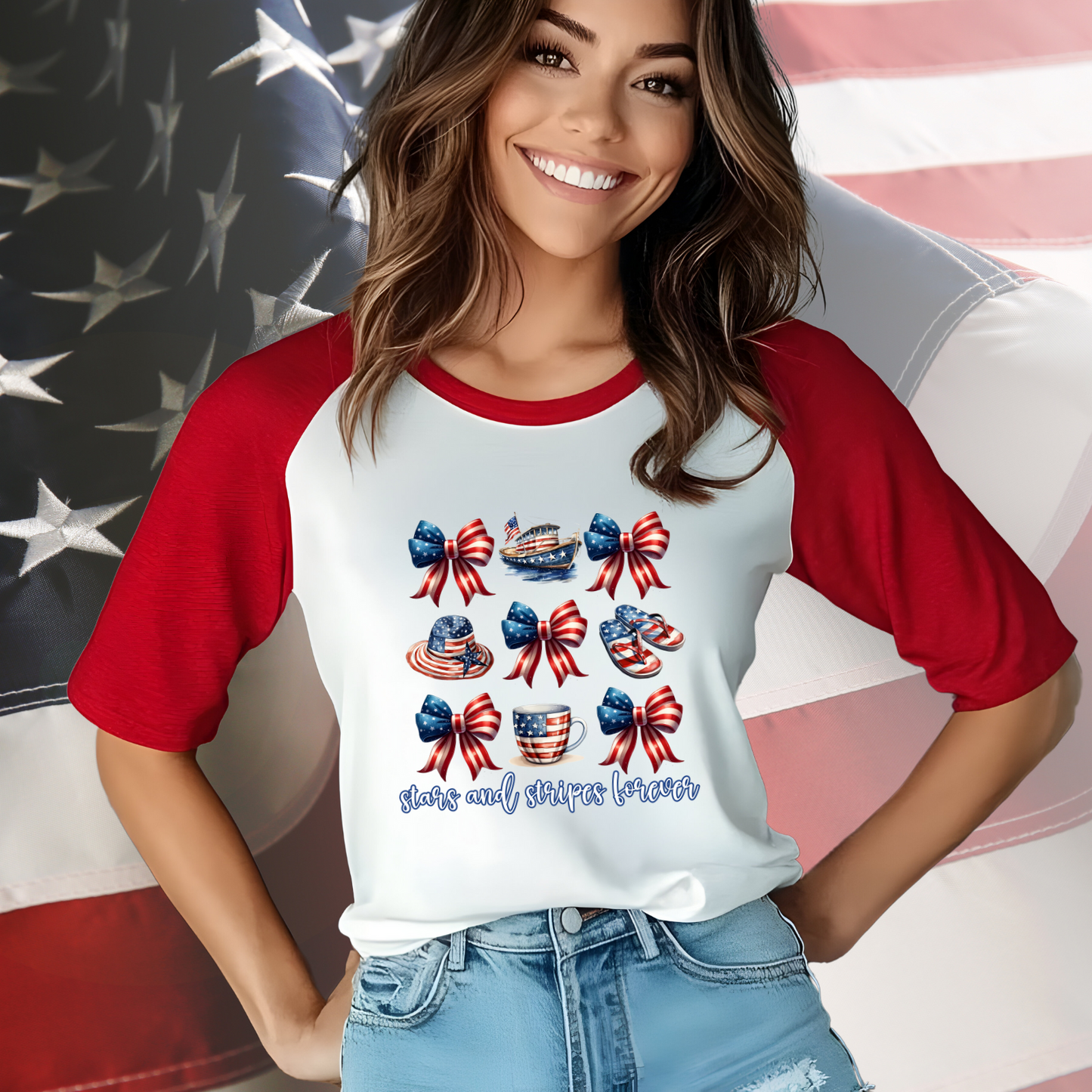 Stars and Stripes Forever Baseball Tee