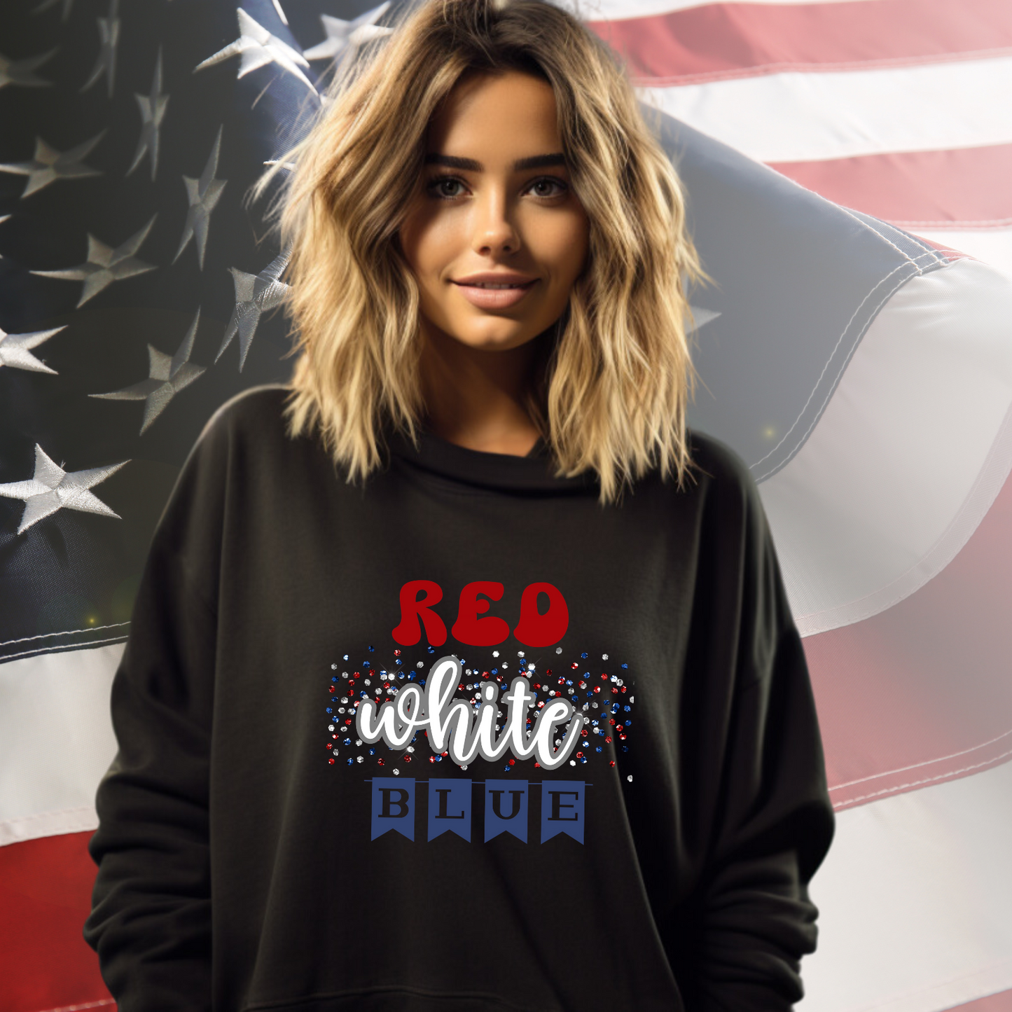 Red White Blue Crewneck Sweatshirt