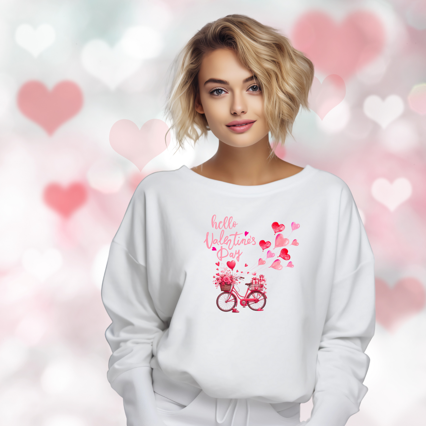 Hello Valentine’s Day Crewneck Sweatshirt